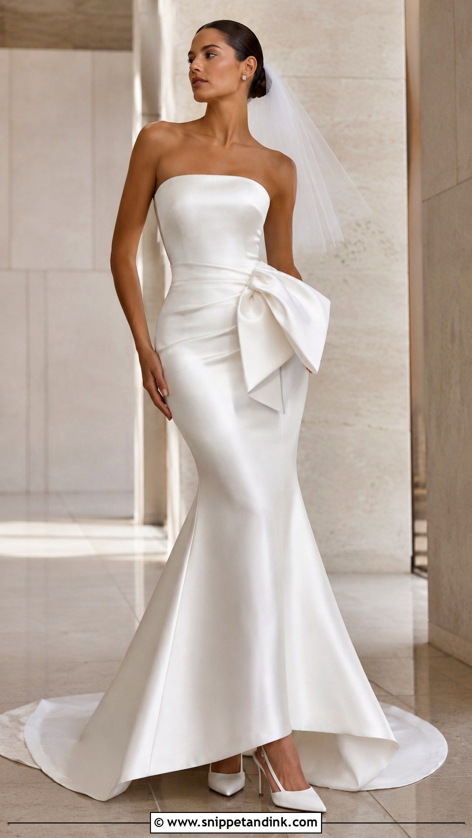 Mermaid Wedding Dress with Hip Bow - Snippet and Ink - 20 Wedding Dresses with Bow