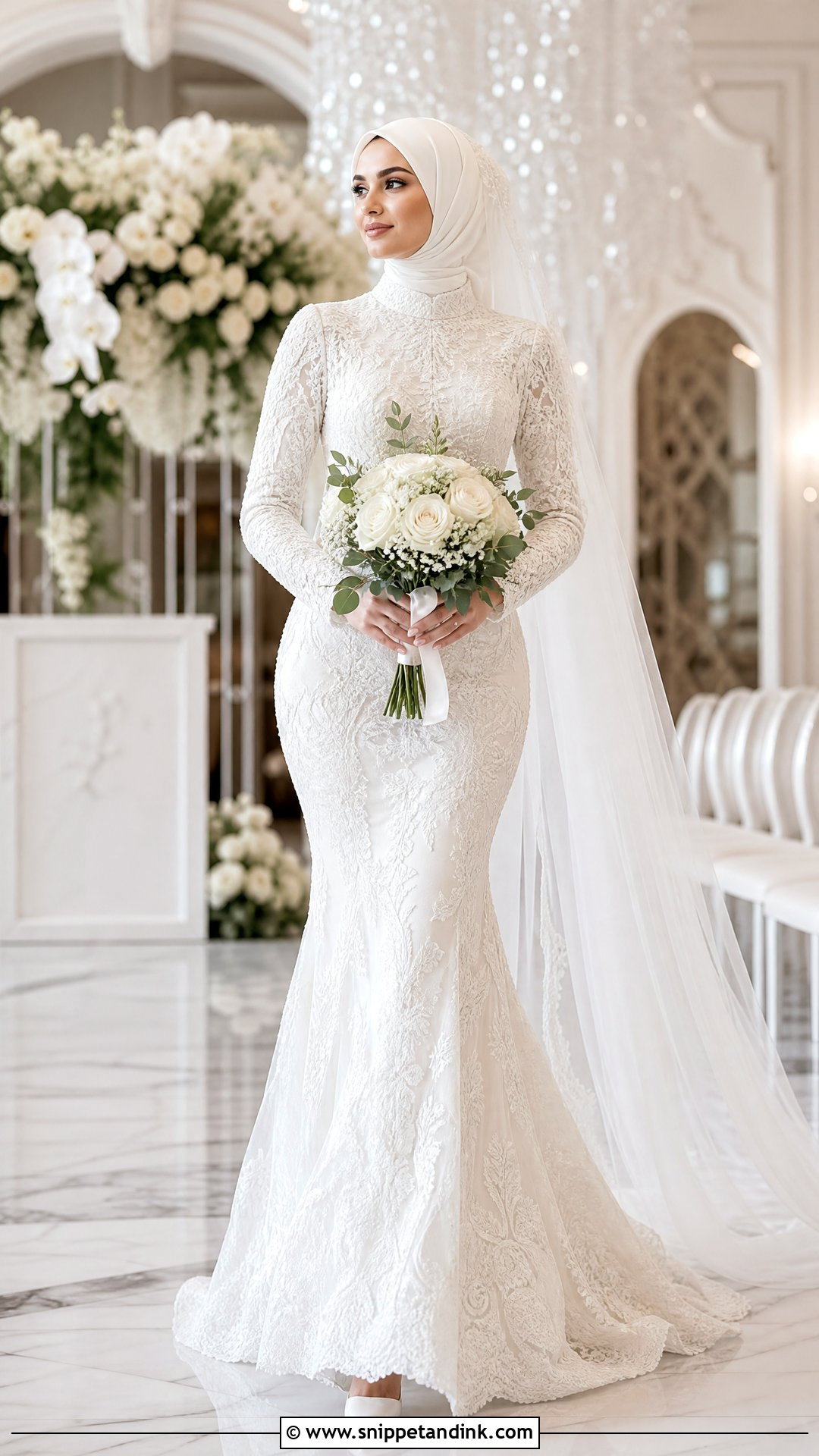 Mermaid Wedding Gown Hijab - Snippet and Ink - 25 Wedding Gown Hijab Ideas