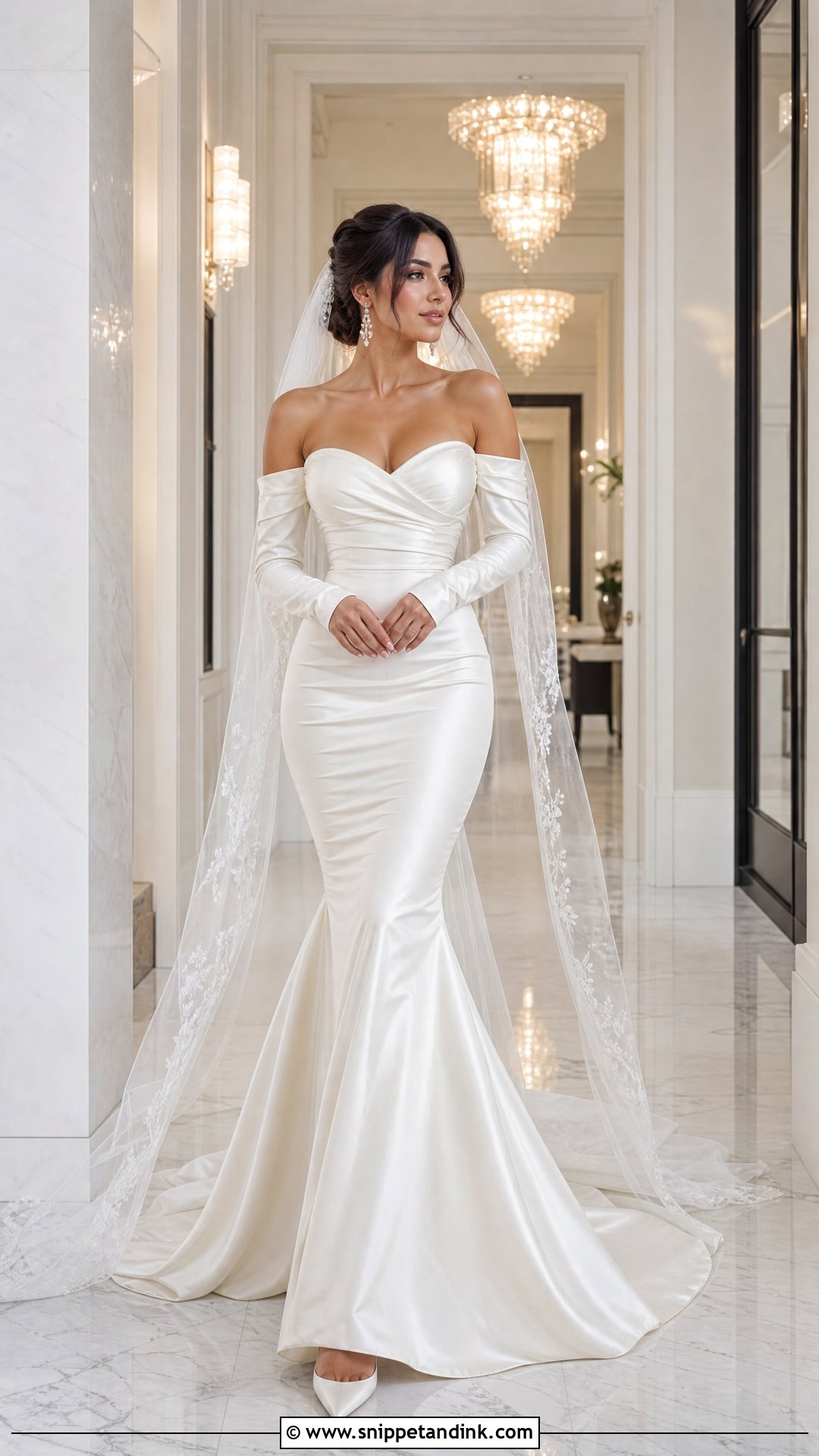 Mermaid Wedding Gown With Detachable Sleeves - Snippet and Ink - 20 Wedding Gown 2025 Ideas