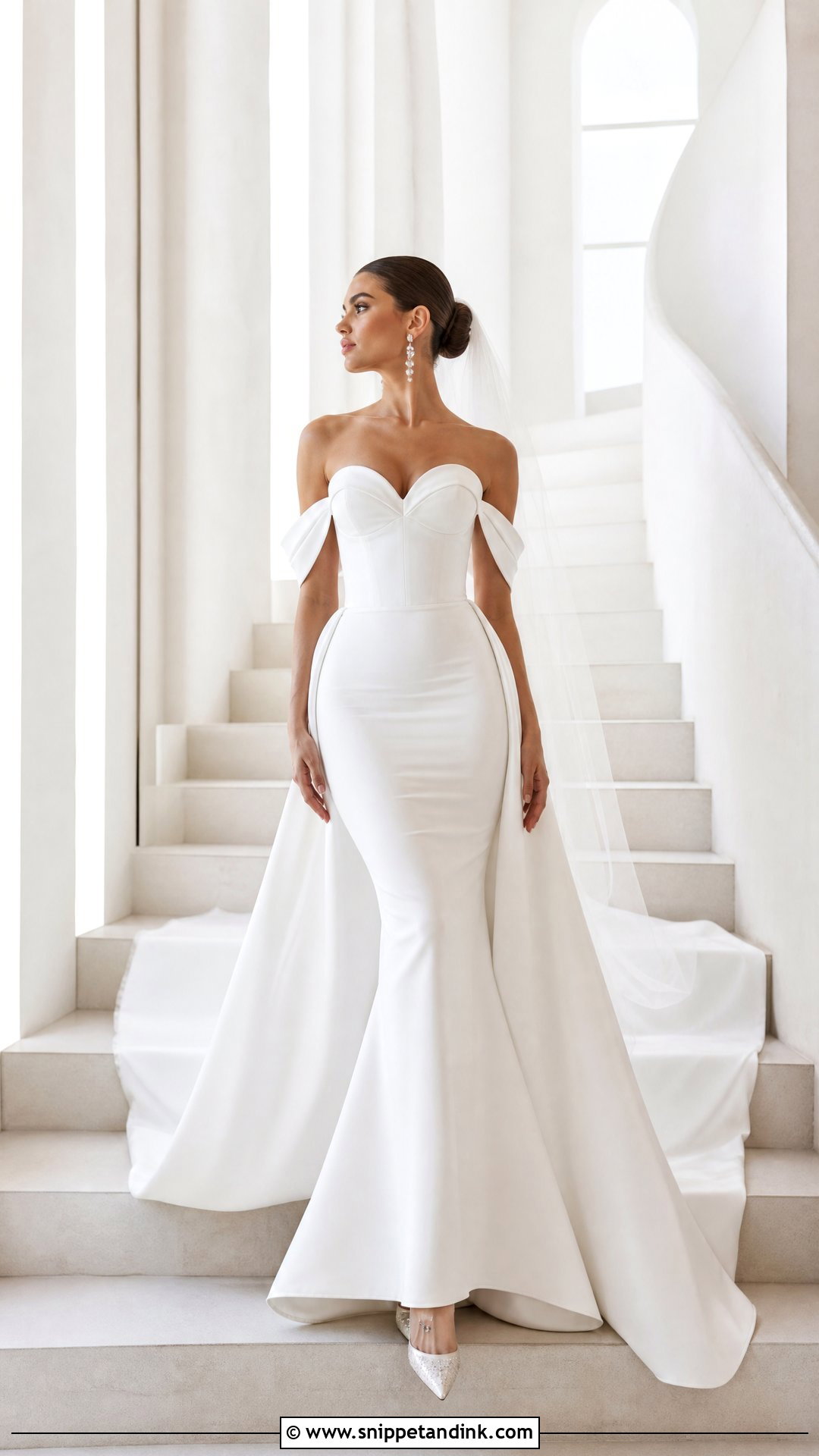 Mermaid White Duchess Gown - Snippet and Ink - 20 White Duchess Gown Styles