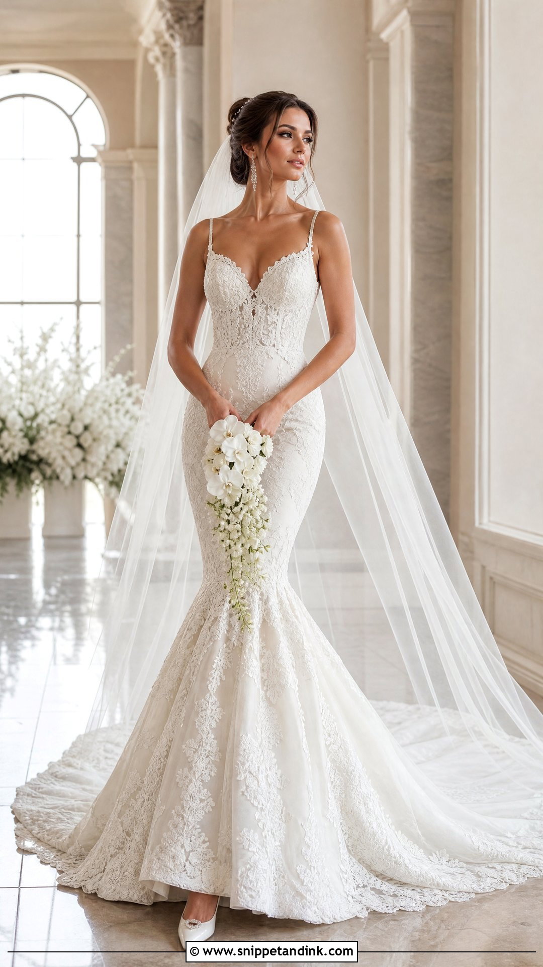 Mermaid White Wedding Gown With Train - Snippet and Ink - 20 White Wedding Frocks Gowns