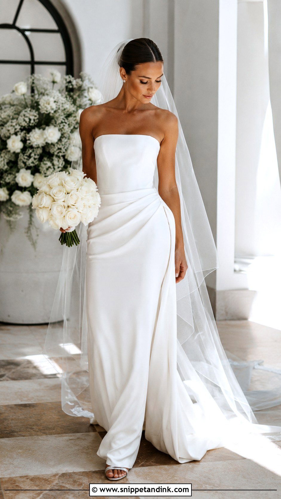 Meshki Draped Waist Wedding Dress - Snippet and Ink - 20 Meshki Wedding Dress Ideas