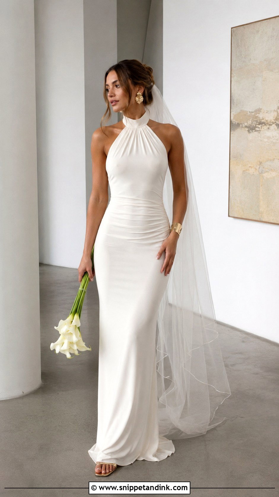 Meshki Gathered Halter Wedding Dress - Snippet and Ink - 20 Meshki Wedding Dress Ideas