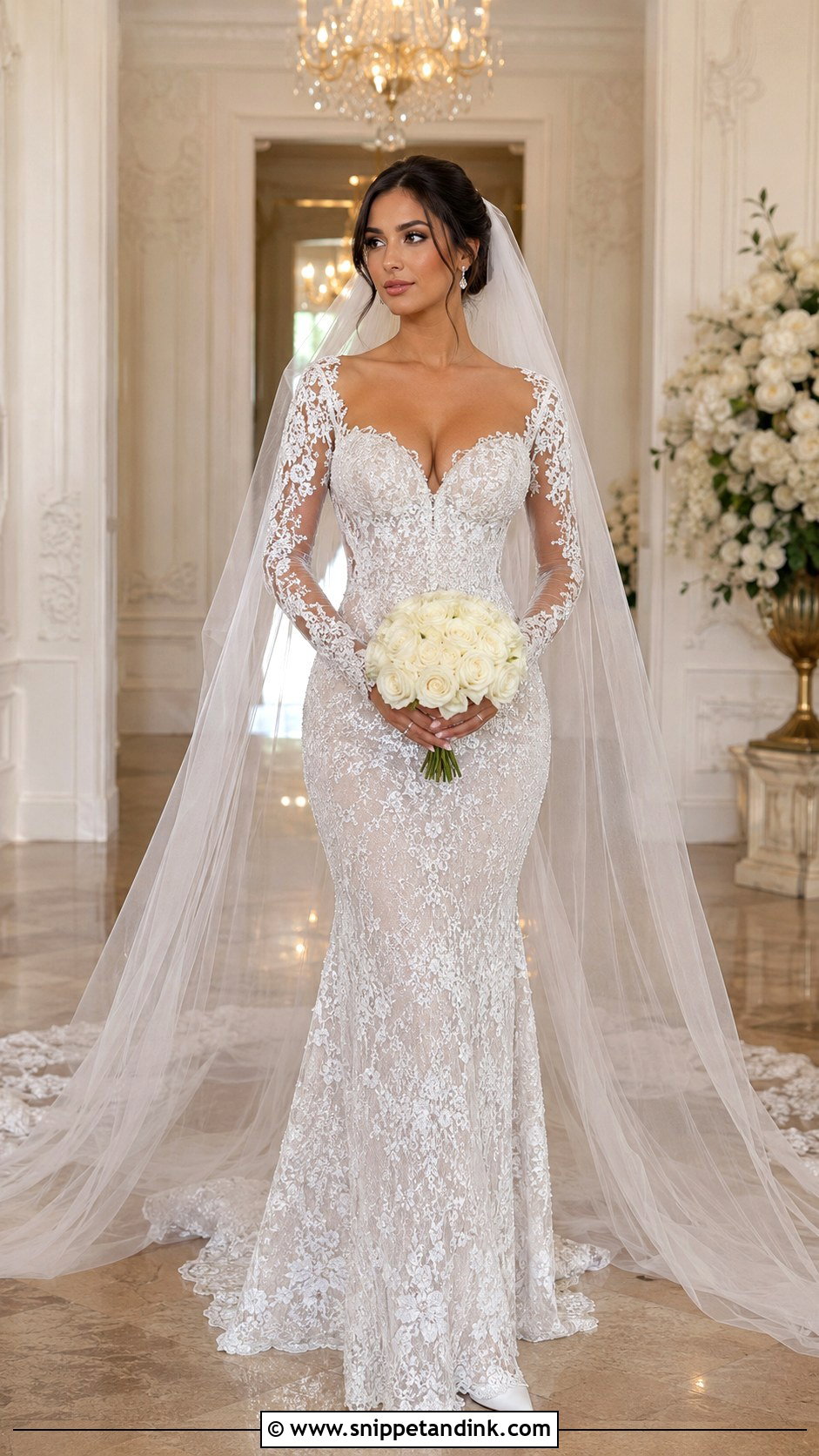 Meshki Pearl Lace Wedding Gown - Snippet and Ink - 20 Meshki Wedding Dress Ideas