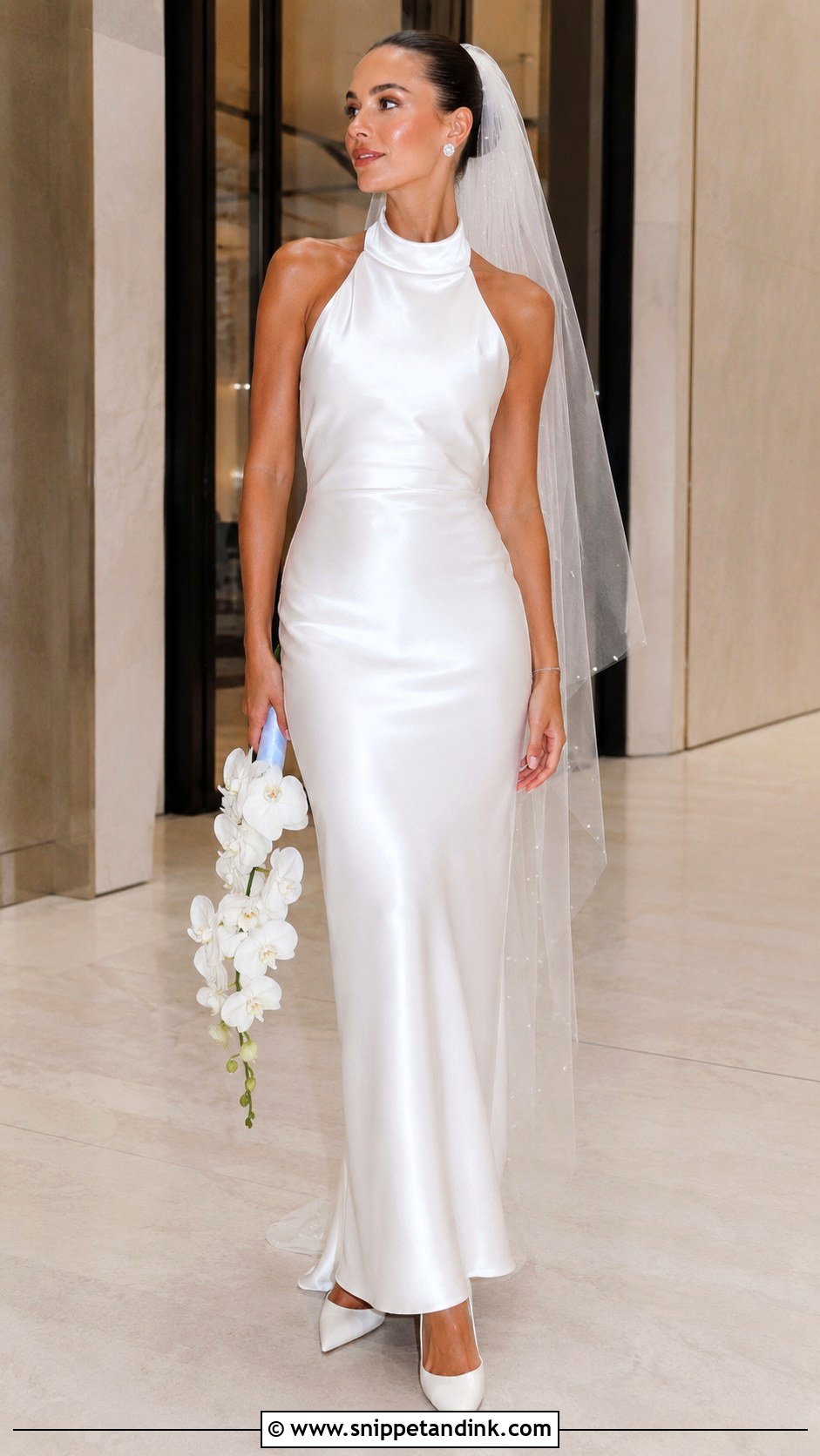 Meshki Satin Halter Wedding Gown - Snippet and Ink - 20 Meshki Wedding Dress Ideas
