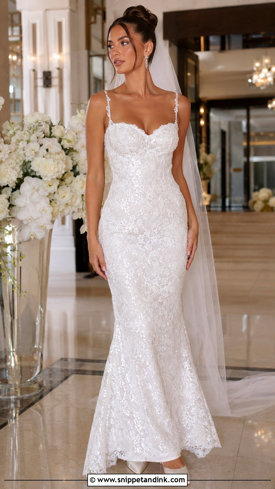 Meshki Sequin Lace Wedding Dress - Snippet and Ink - 20 Meshki Wedding Dress Ideas