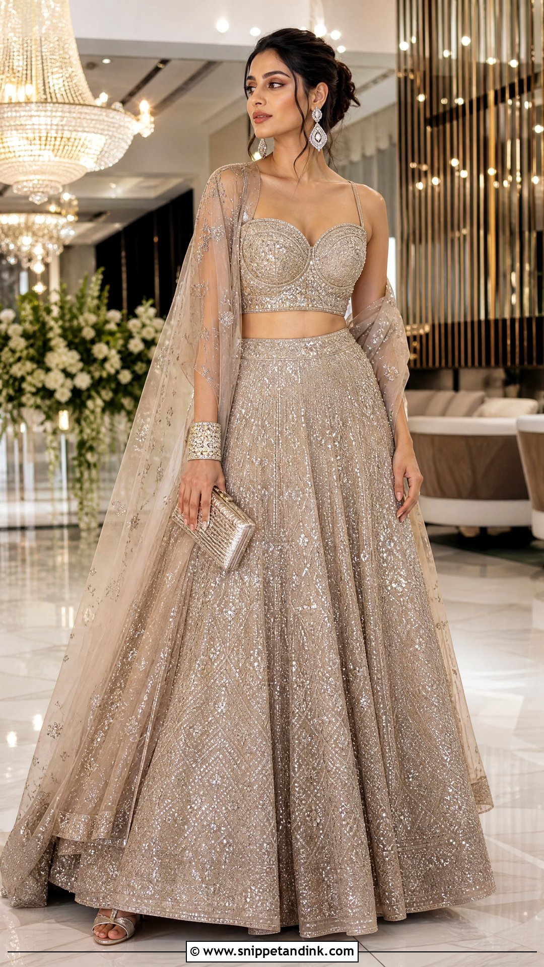 Metallic Bridal Lehenga For Reception - Snippet and Ink - 20 Latest Indian Bridal Dresses