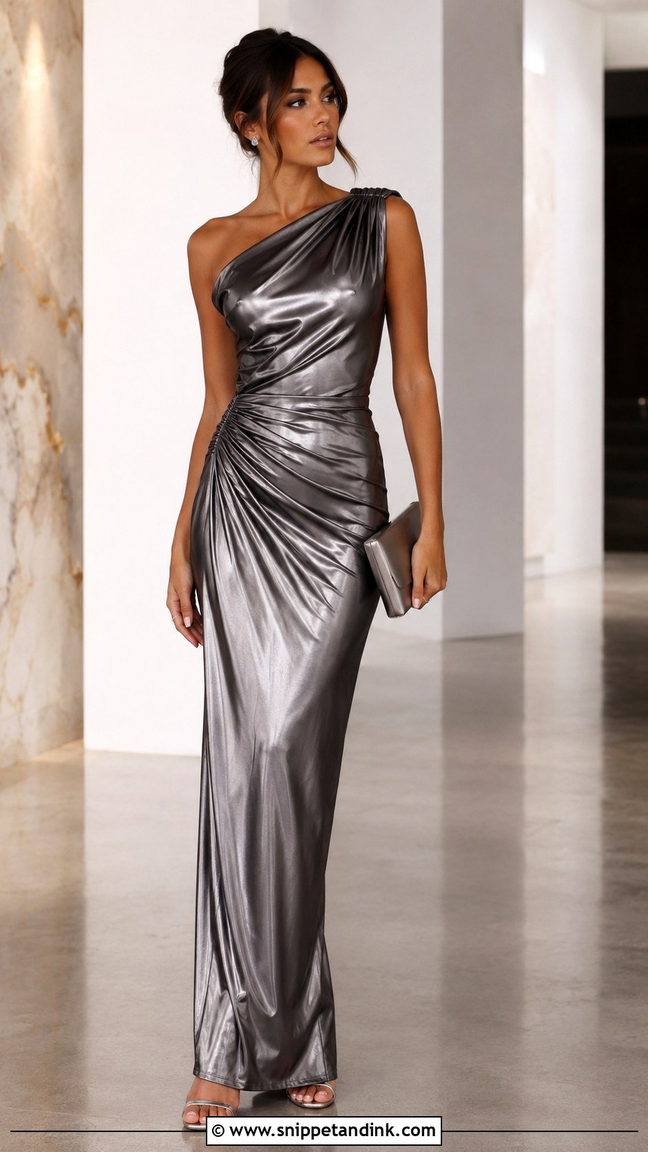 Metallic Draped Gown - Snippet and Ink - 20 Gown Designer Ideas
