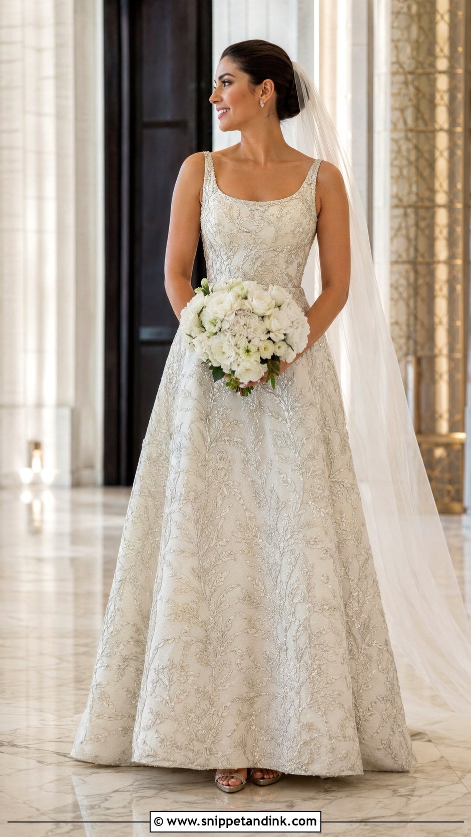Metallic Embroidered Wedding Dress - Snippet and Ink - 20 Contemporary Wedding Dress Ideas