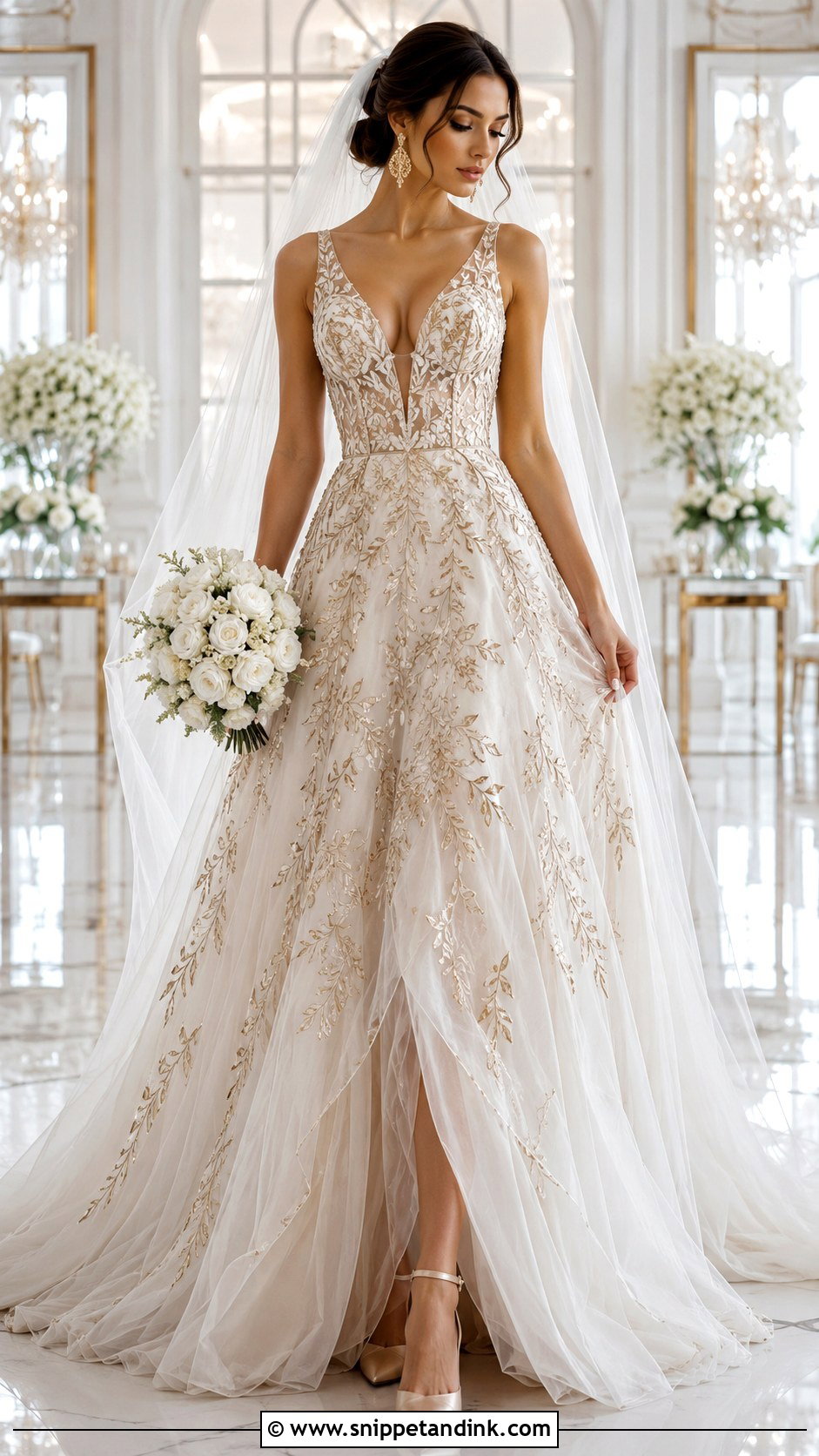 Metallic Embroidery Couture Wedding Dress - Snippet and Ink - 20 Hey Couture Wedding Dress Ideas