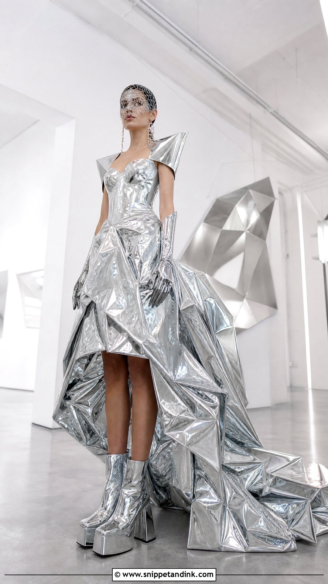 Metallic Foil Wedding Dress - Snippet and Ink - 20 Ugliest Wedding Dress Ideas