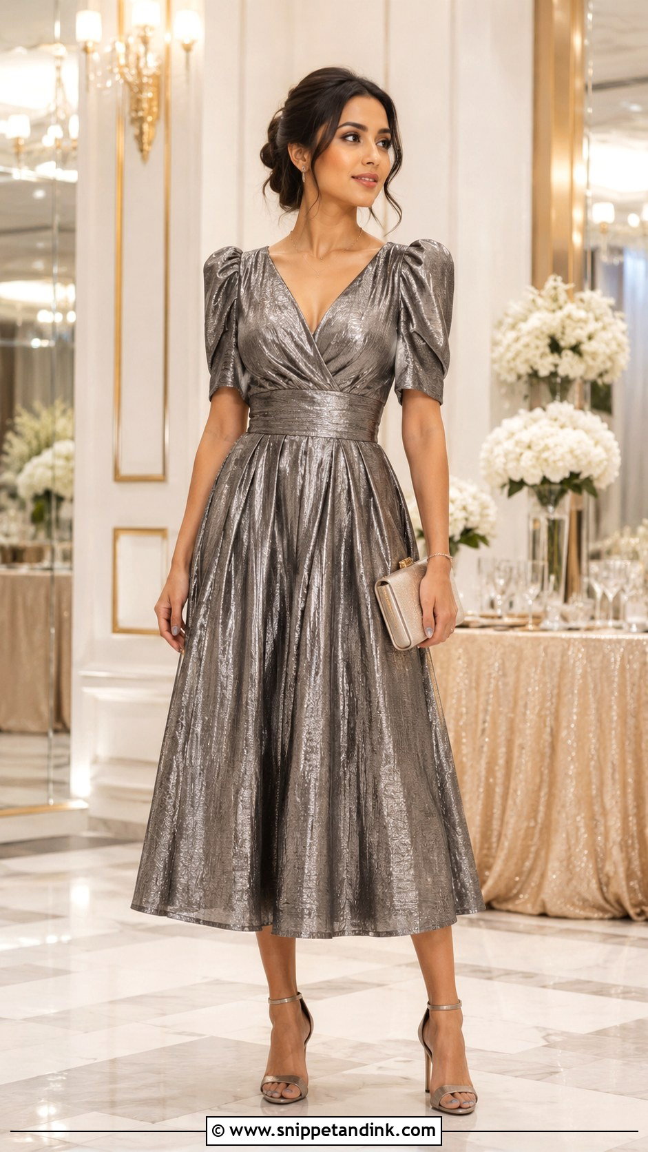 Metallic Frock For Wedding Reception - Snippet and Ink - 25 Party Frocks for Women Wedding Ideas
