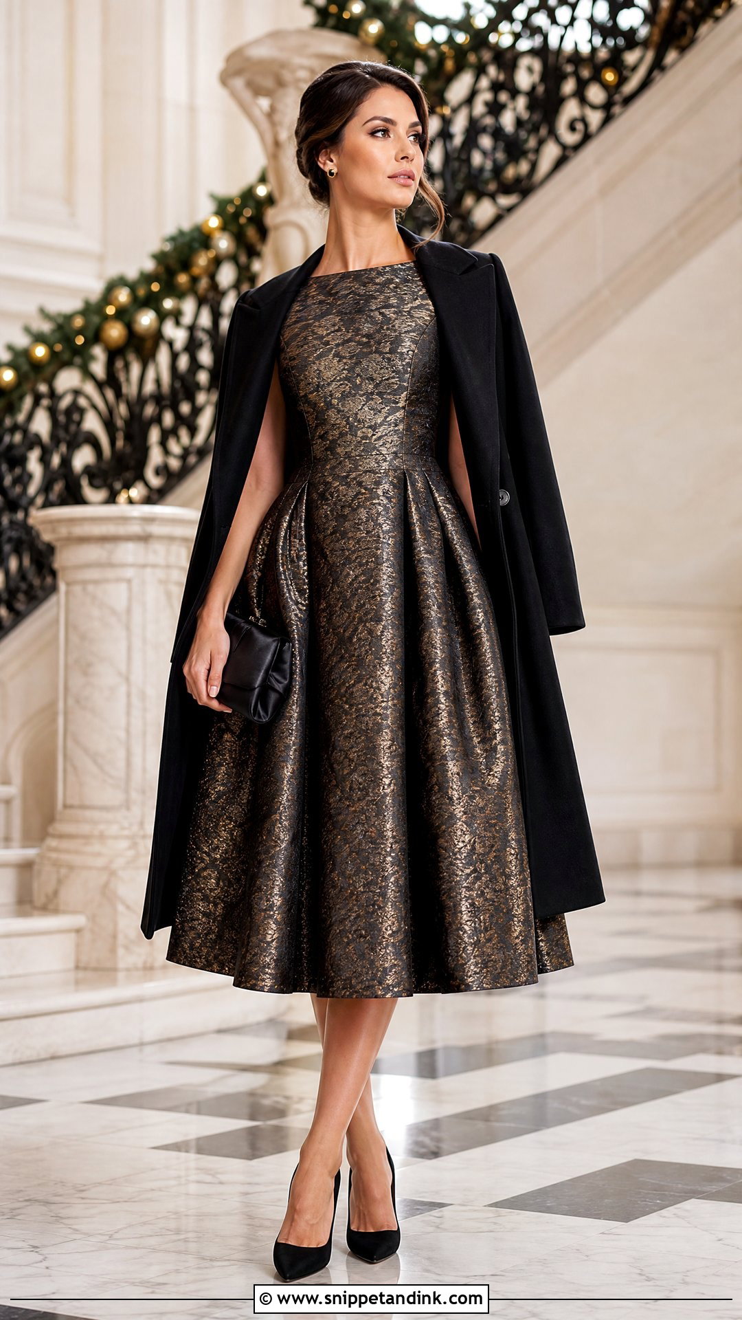 Metallic Jacquard Dress Cocktail Formal Wedding Attire - Snippet and Ink - 25 Cocktail Formal Wedding Attire Ideas