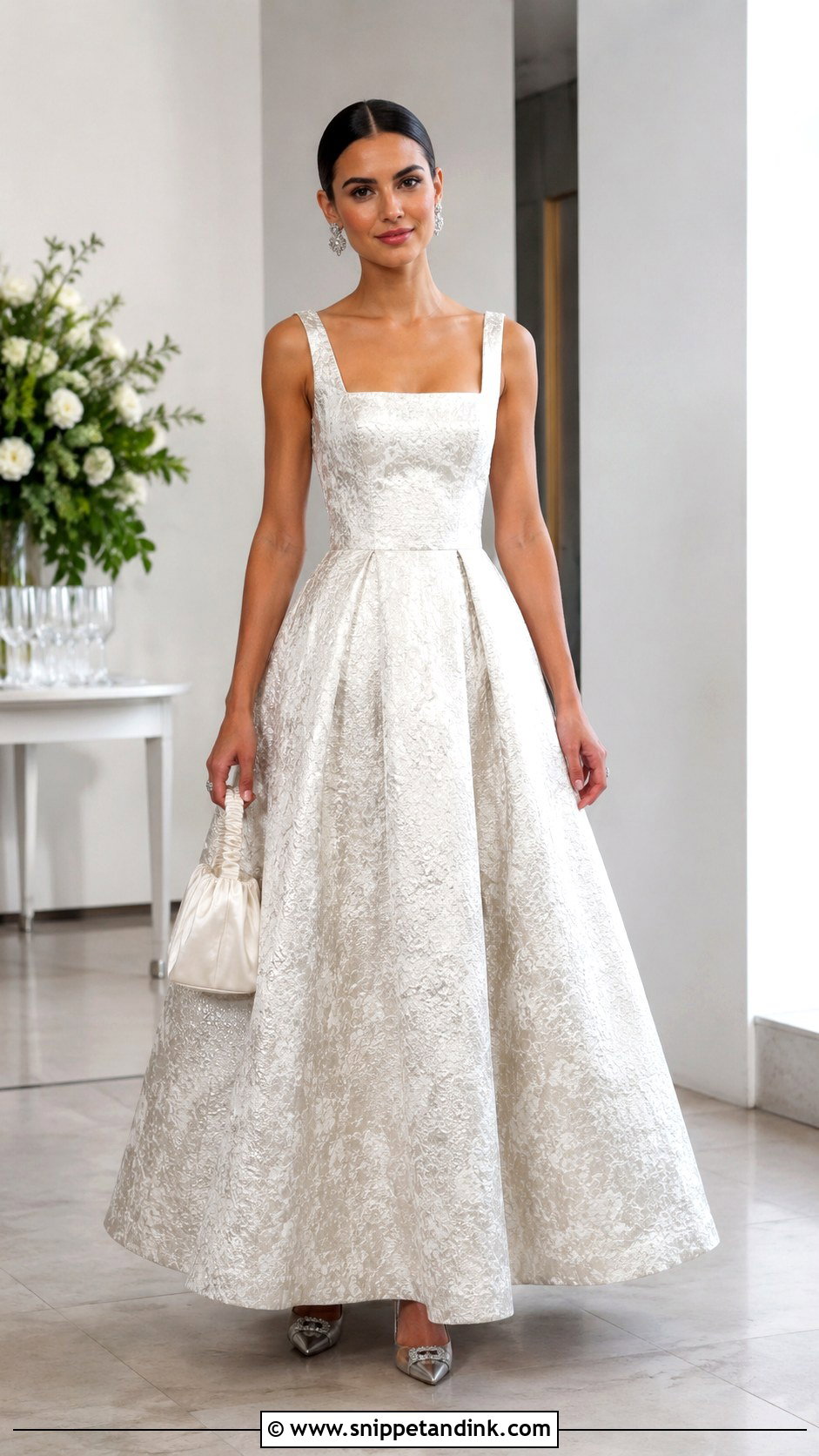 Metallic Jacquard Wedding Dress - Snippet and Ink - 20 Artsy Wedding Dresses
