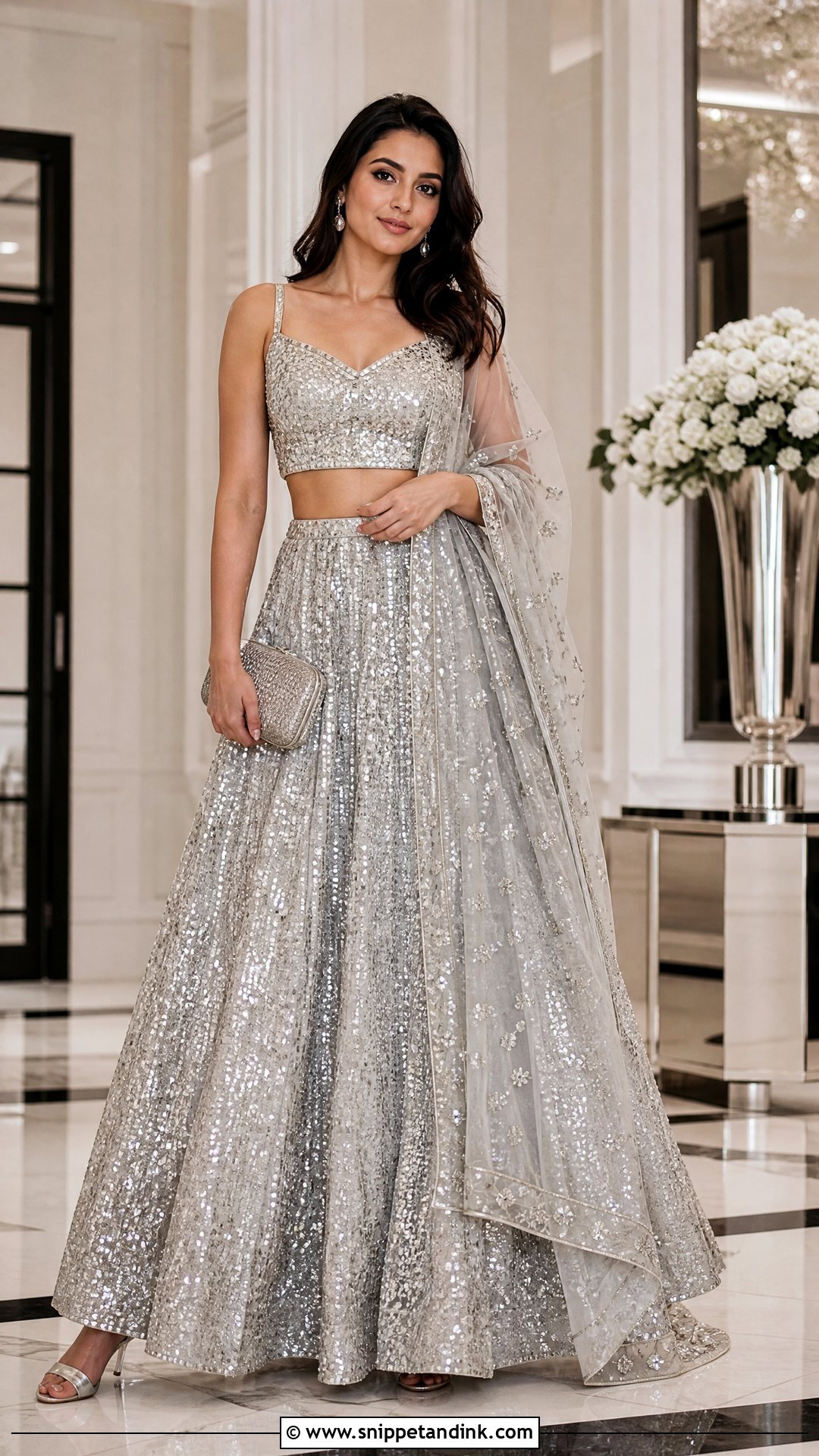 Metallic Lehenga For Sangeet - Snippet and Ink - 25 Outfit for Sangeet Function Ideas