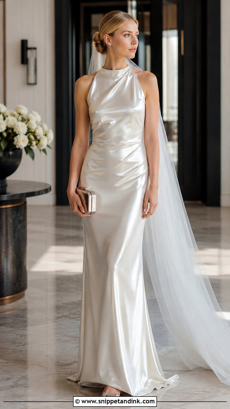 Metallic Wedding Dress With Minimal Accessories - Snippet and Ink - 20 Alternative Modern Bride Wedding Dress Ideas