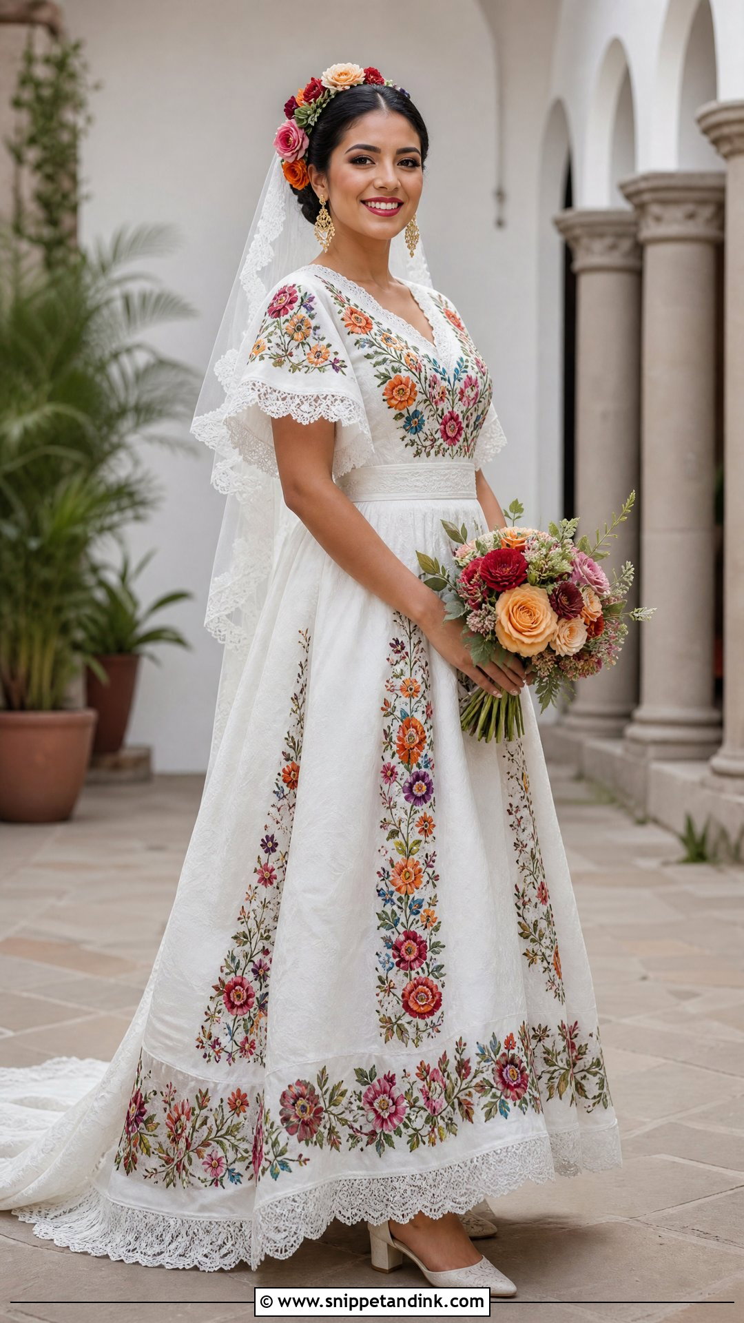 Mexican Embroidered Bridal Dress - Snippet and Ink - 20 Traditional Bridal Dresses