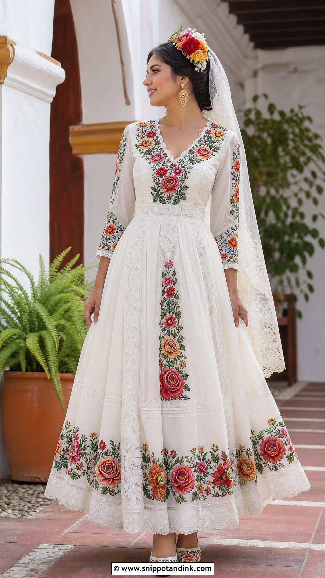 Mexican Embroidered Wedding Dress - Snippet and Ink - 20 Traditional Wedding Dress for Bride Ideas