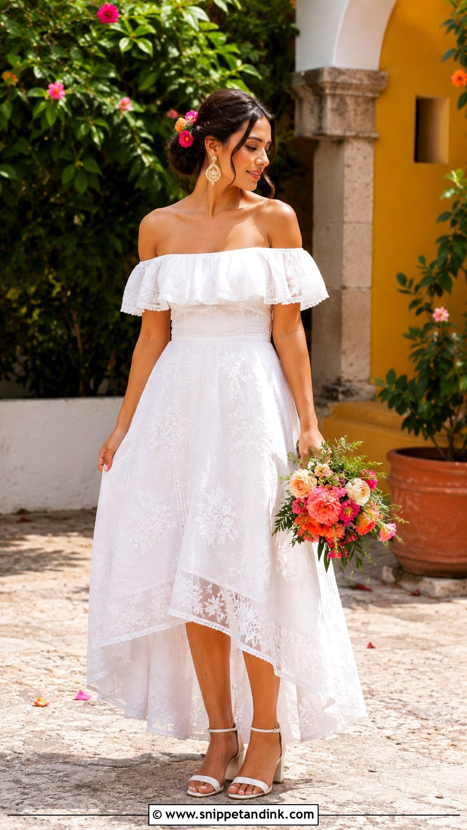 Mexican Off Shoulder Wedding Dress - Snippet and Ink - 25 Traditional Mexican Wedding Dress Ideas
