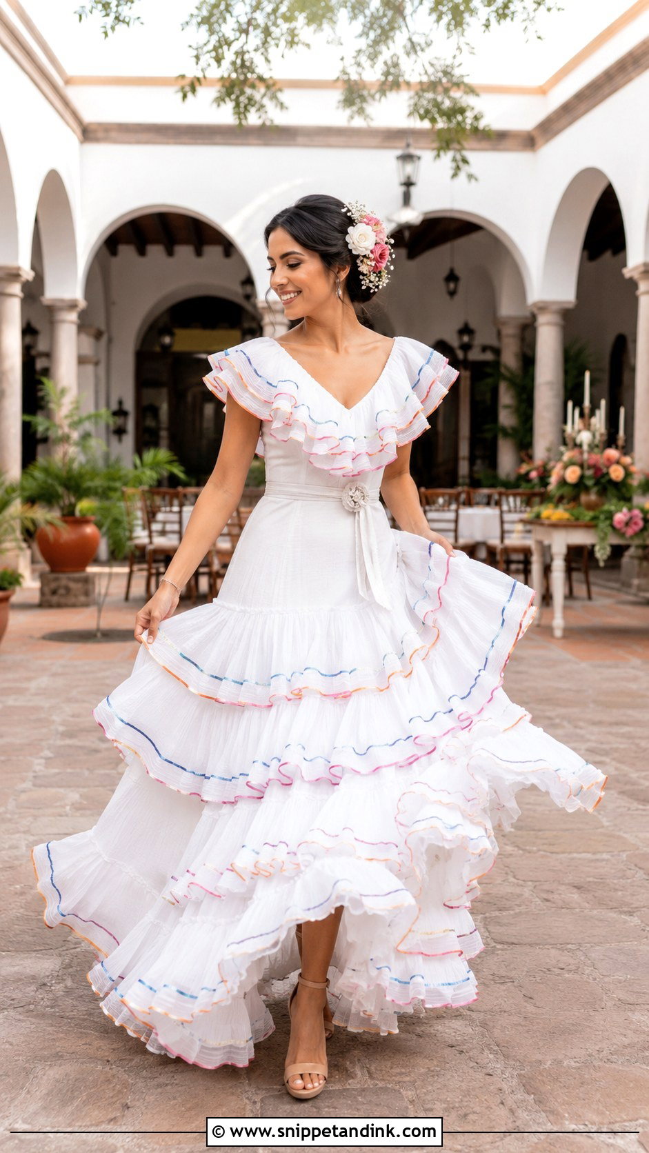 Mexican Ruffle Wedding Dress - Snippet and Ink - 25 Traditional Mexican Wedding Dress Ideas