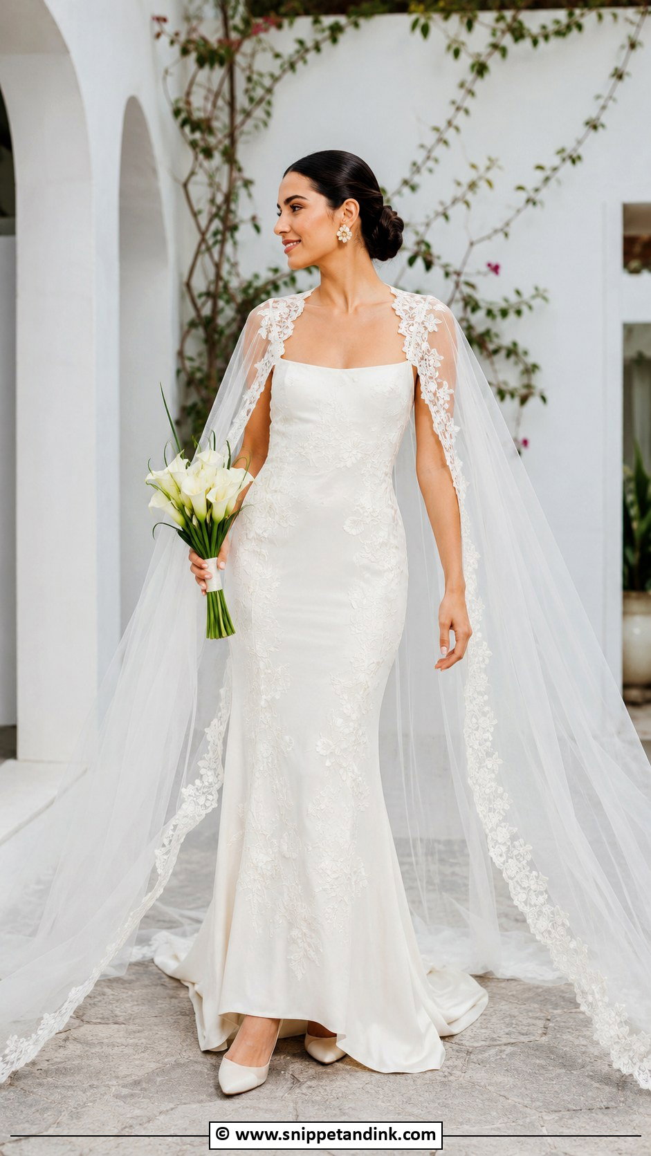 Mexican Wedding Dress With Cape Veil - Snippet and Ink - 30 Mexican Wedding Dress Ideas