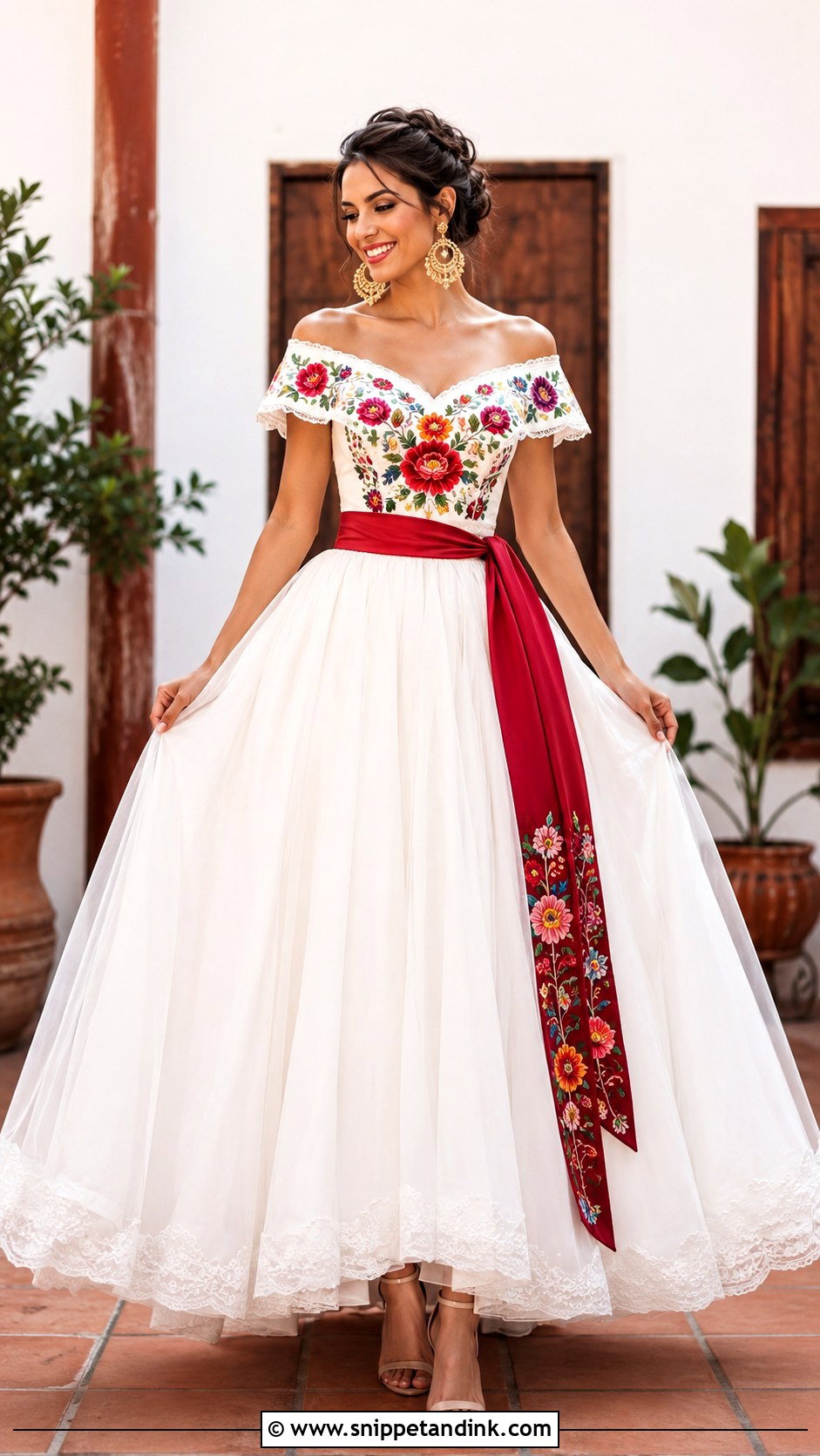 Mexican Wedding Dress With Full Skirt - Snippet and Ink - 25 Traditional Mexican Wedding Dress Ideas