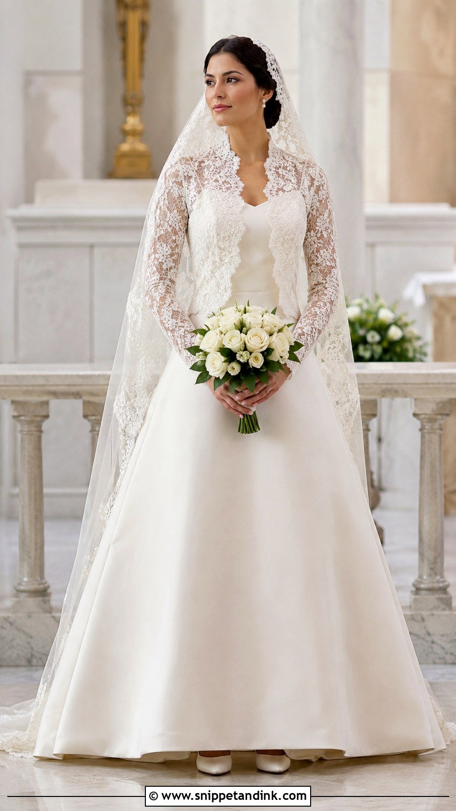 Mexican Wedding Dress With Lace Bolero - Snippet and Ink - 20 Mexican Style Spanish Wedding Dress Ideas