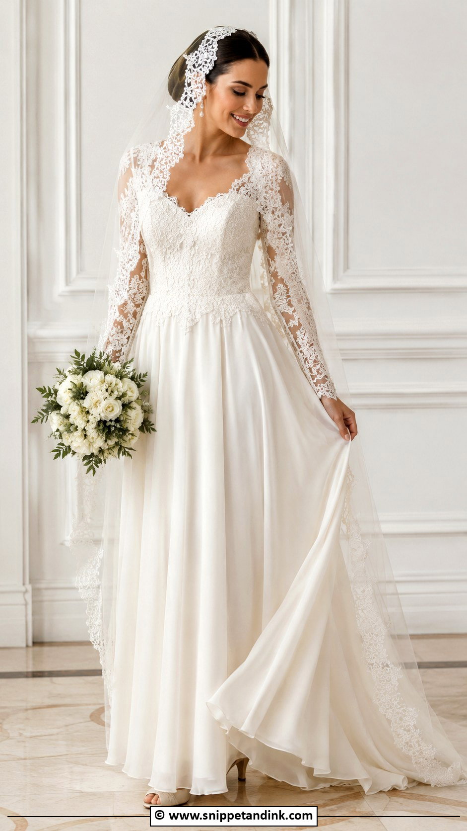 Mexican Wedding Dress With Lace Sleeves - Snippet and Ink - 30 Mexican Wedding Dress Ideas