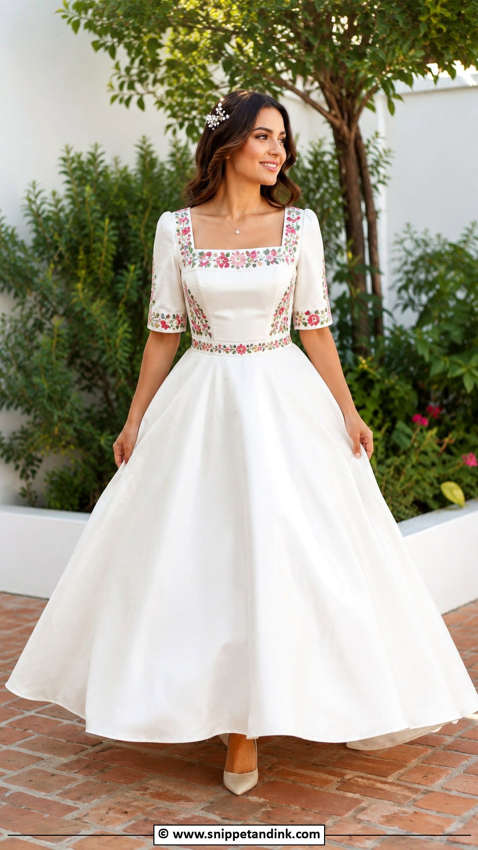Mexican Wedding Dress With Square Neckline - Snippet and Ink - 30 Mexican Wedding Dress Ideas