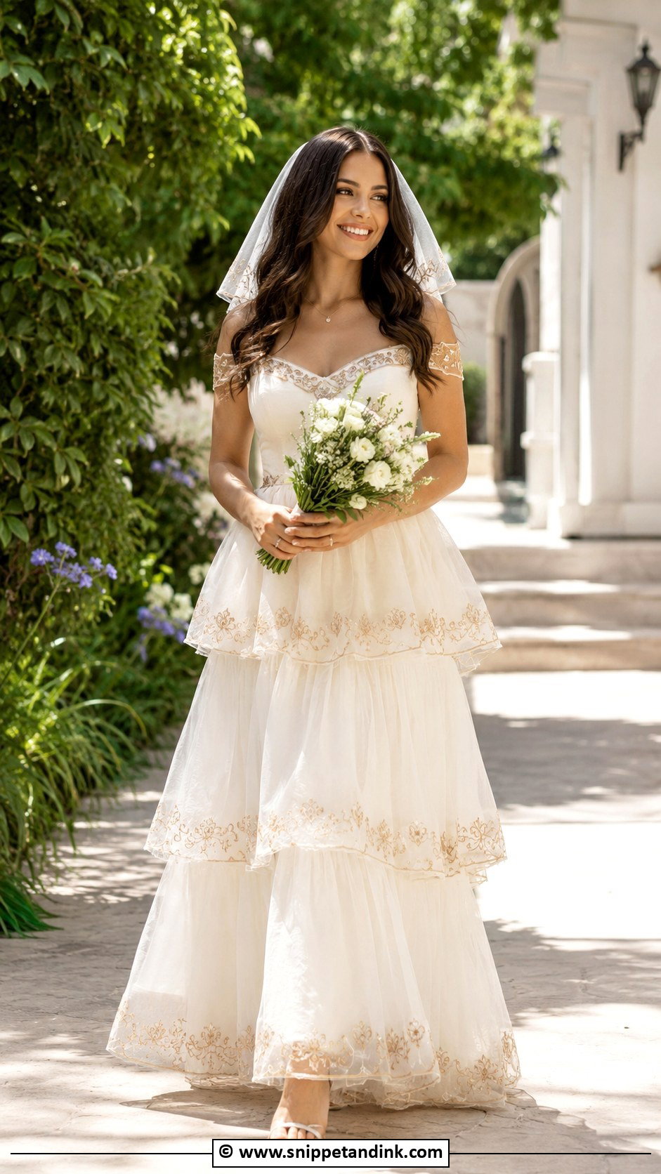 Mexican Wedding Dress With Tiered Skirt - Snippet and Ink - 30 Mexican Wedding Dress Ideas
