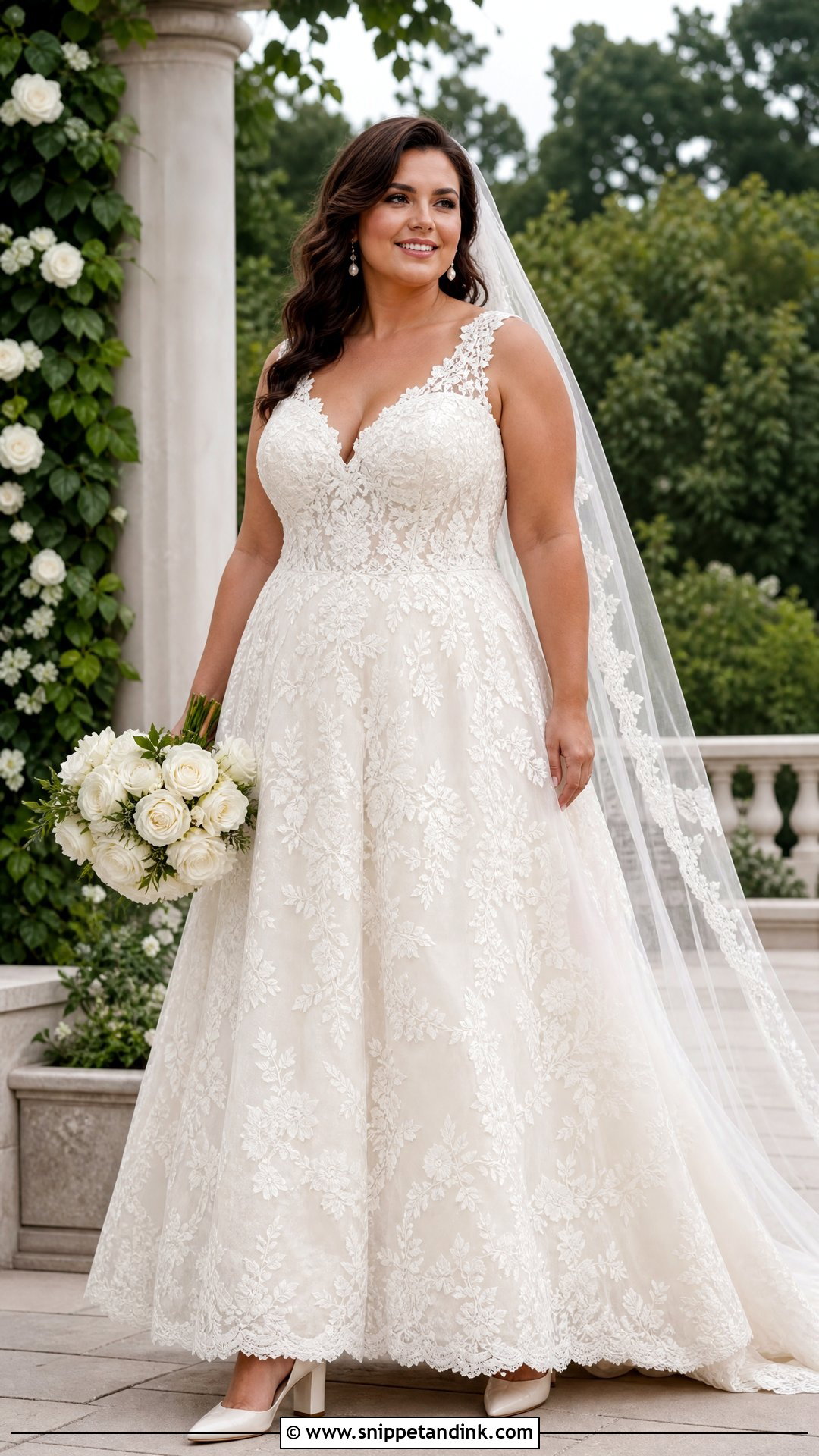 Mid Size A Line Lace Wedding Dress - Snippet and Ink - 25 Mid Size Wedding Dress Ideas