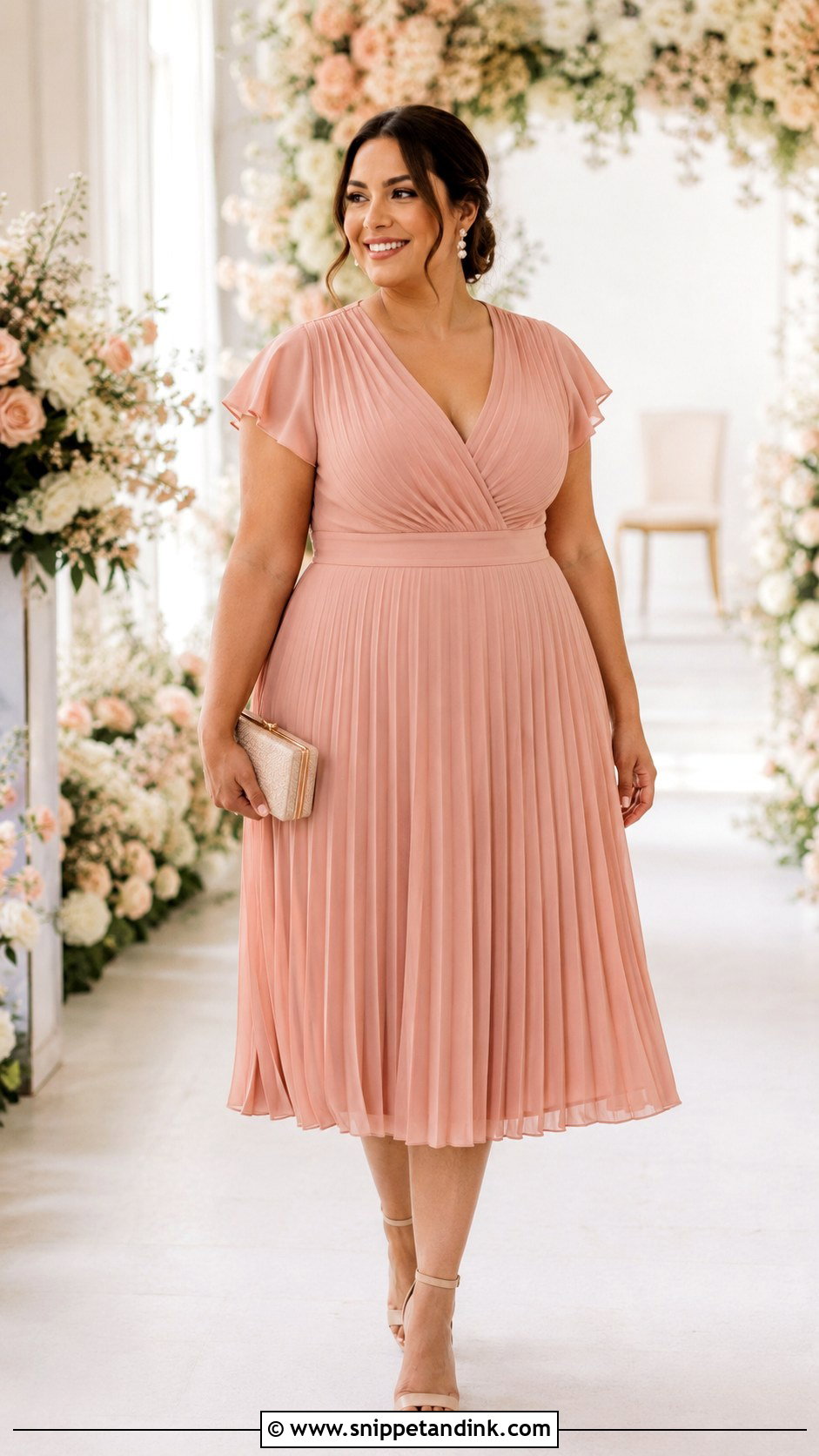 Mid Size Blush Pink Wedding Dress - Snippet and Ink - 25 Mid Size Wedding Dresses