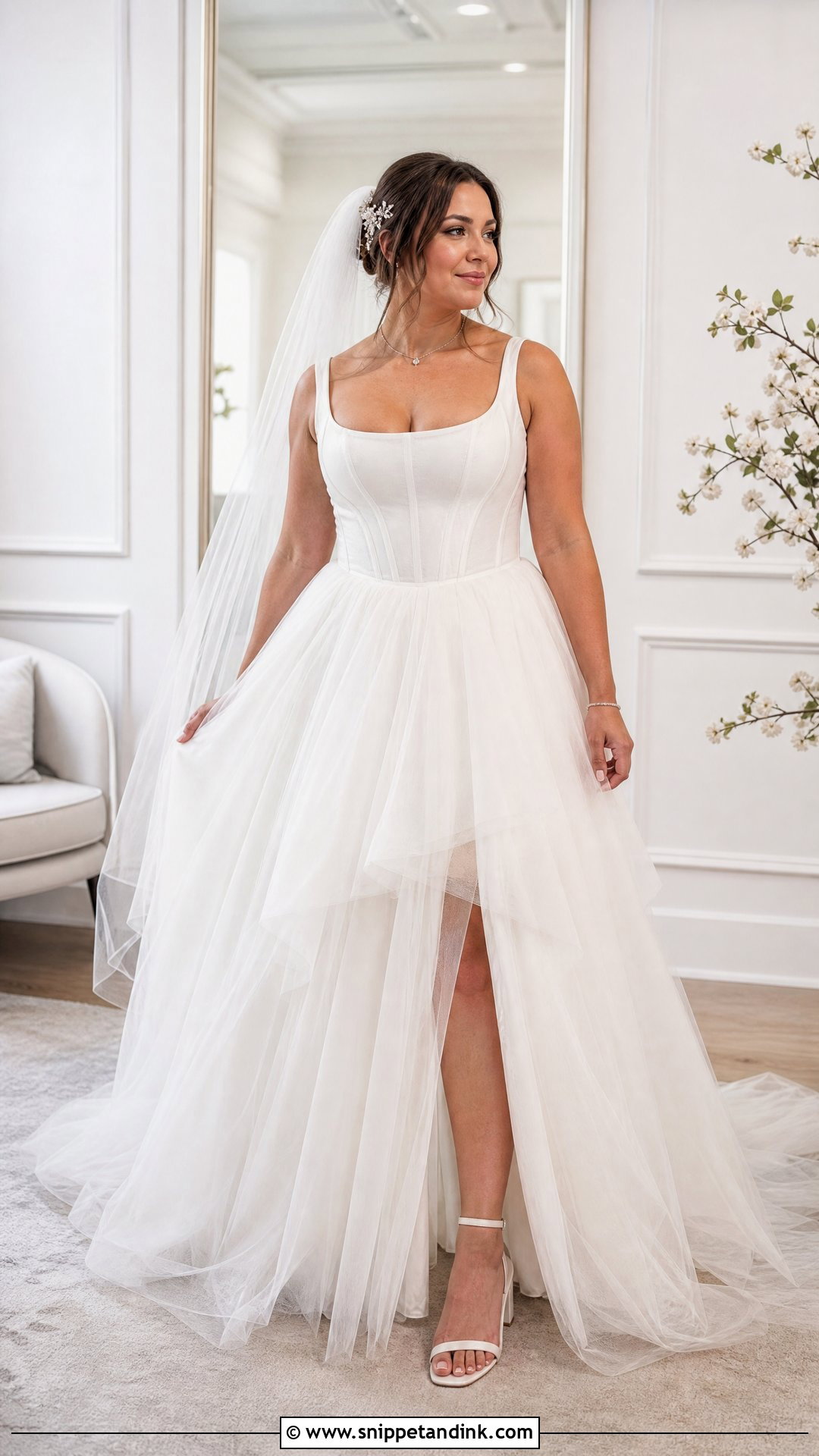 Mid Size Corset Tulle Wedding Dress - Snippet and Ink - 25 Mid Size Wedding Dress Ideas