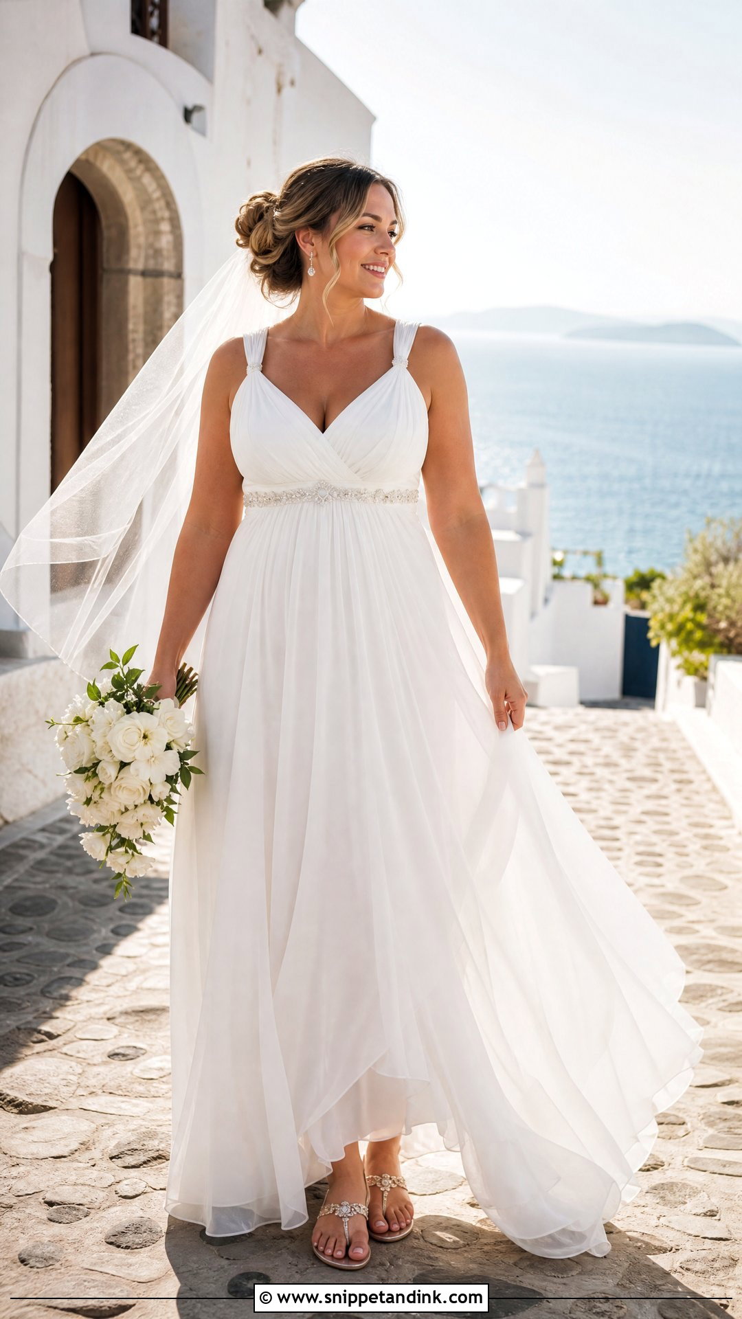 Mid Size Empire Waist Chiffon Wedding Dress - Snippet and Ink - 25 Mid Size Wedding Dress Ideas