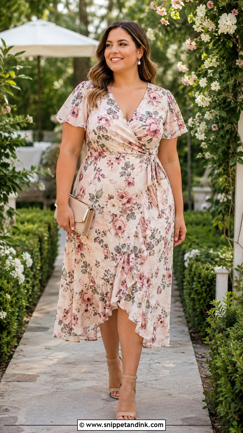 Mid Size Floral Midi Wedding Dress - Snippet and Ink - 25 Mid Size Wedding Dresses