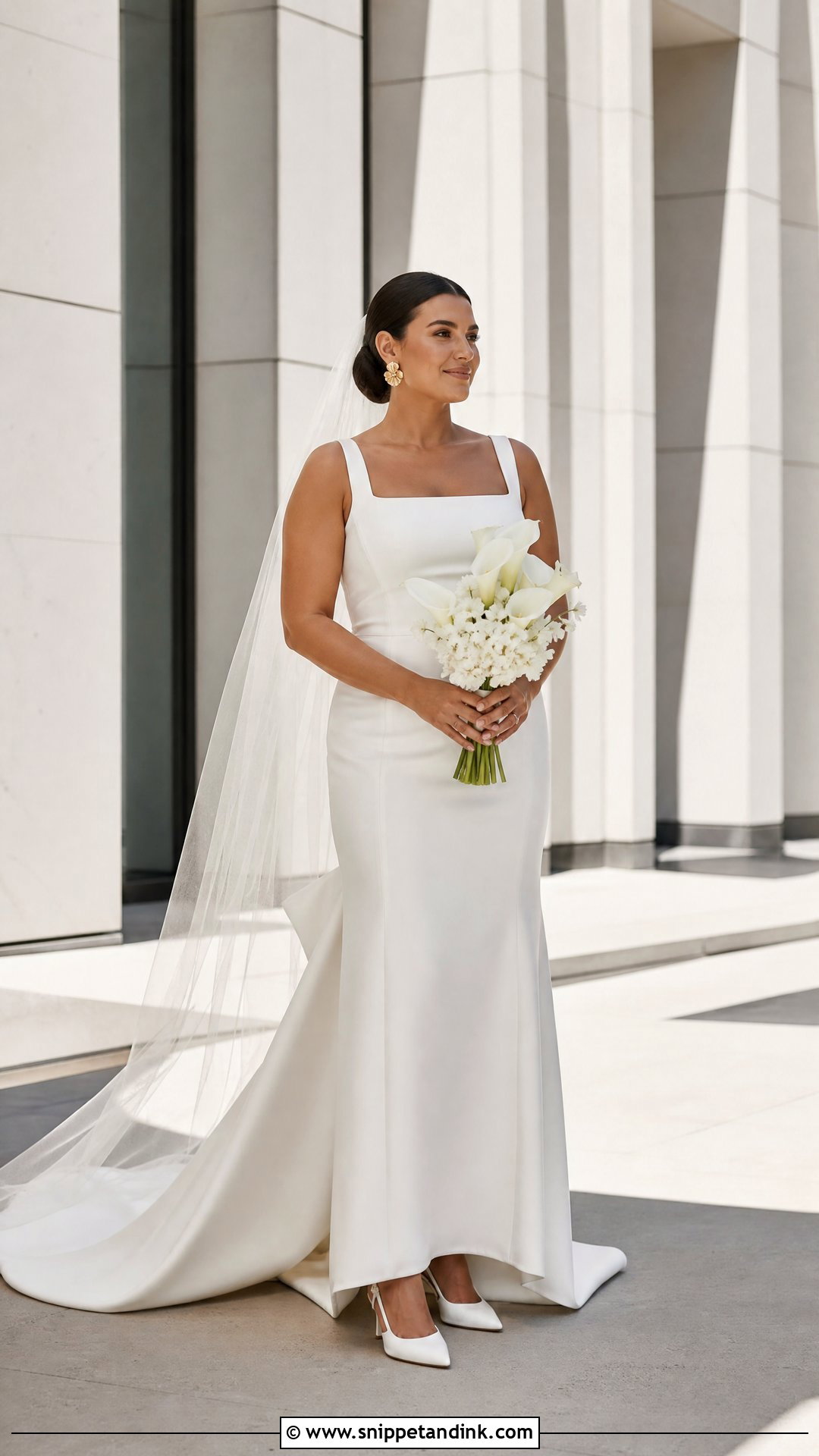 Mid Size Minimal Sheath Wedding Dress - Snippet and Ink - 25 Mid Size Wedding Dress Ideas