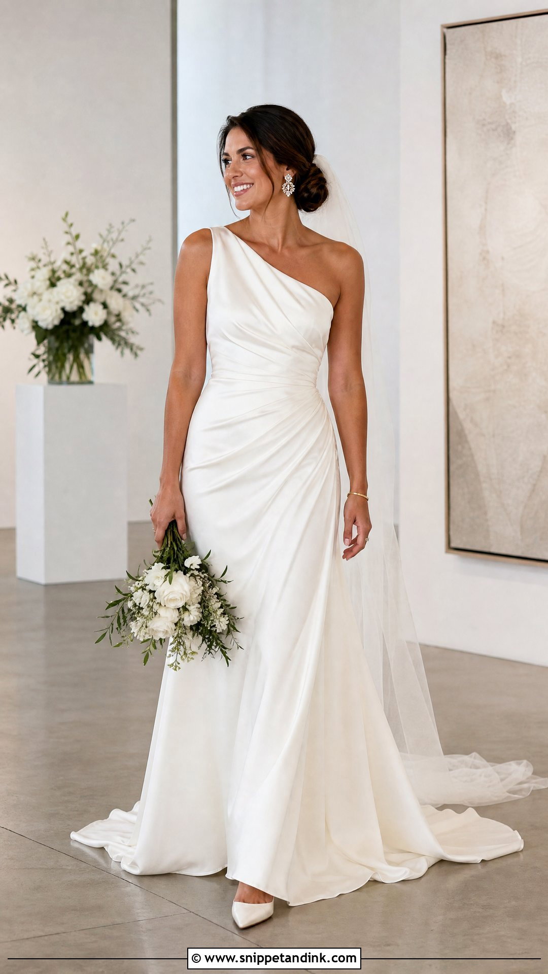 Mid Size One Shoulder Wedding Dress - Snippet and Ink - 25 Mid Size Wedding Dress Ideas