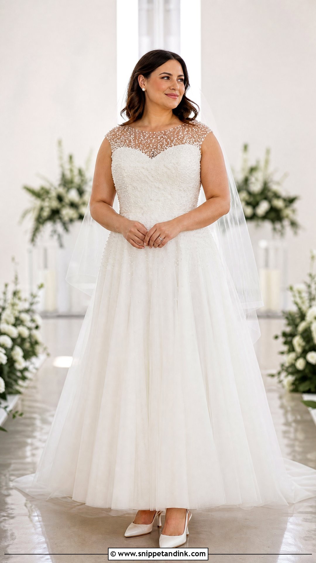 Mid Size Pearl Wedding Dress - Snippet and Ink - 25 Mid Size Wedding Dress Ideas