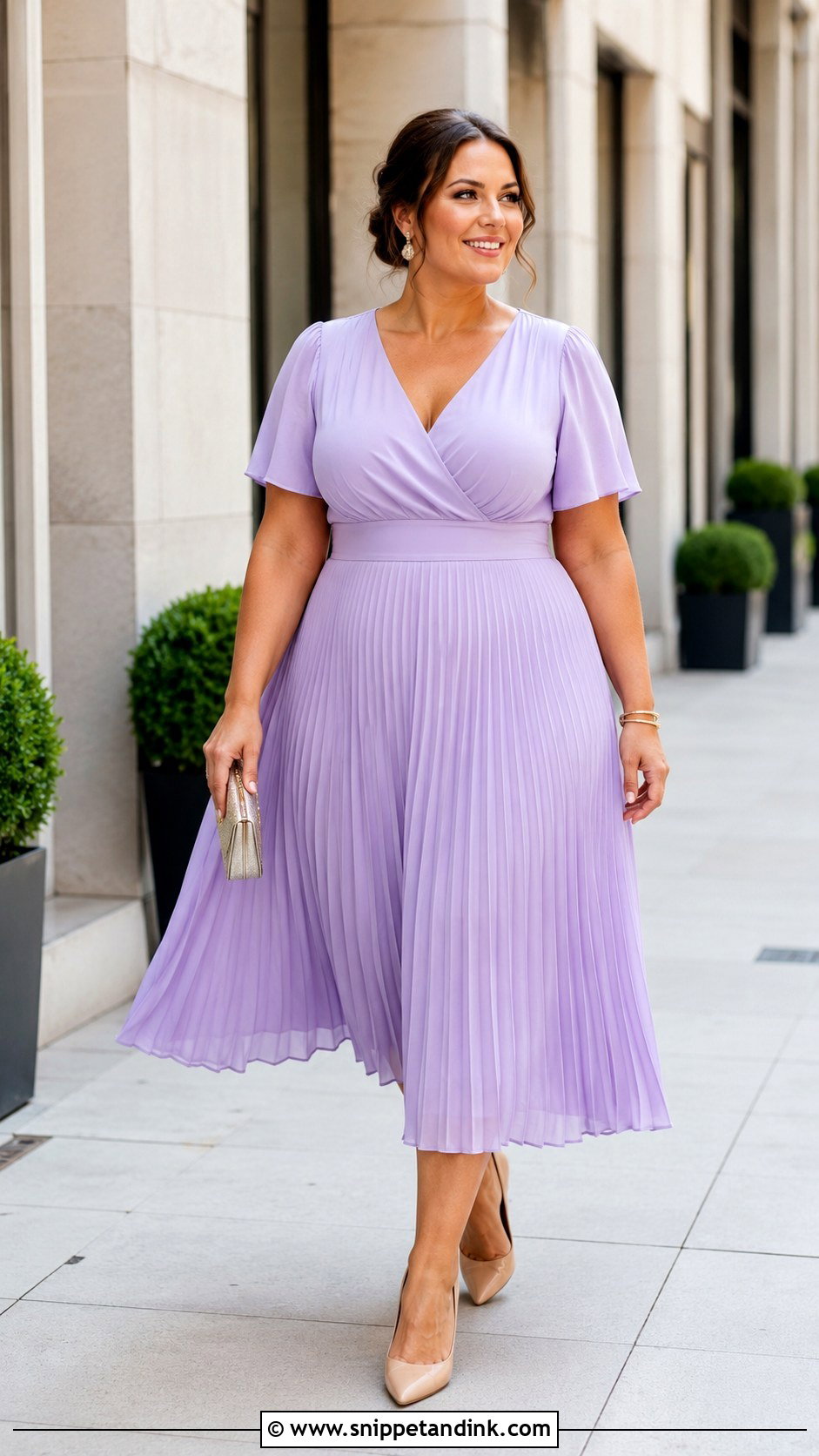 Mid Size Pleated Midi Wedding Dress - Snippet and Ink - 25 Mid Size Wedding Dresses