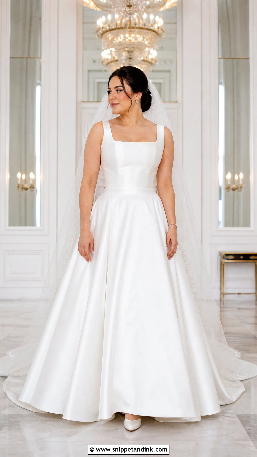 Mid Size Satin Ball Gown Wedding Dress - Snippet and Ink - 25 Mid Size Wedding Dress Ideas