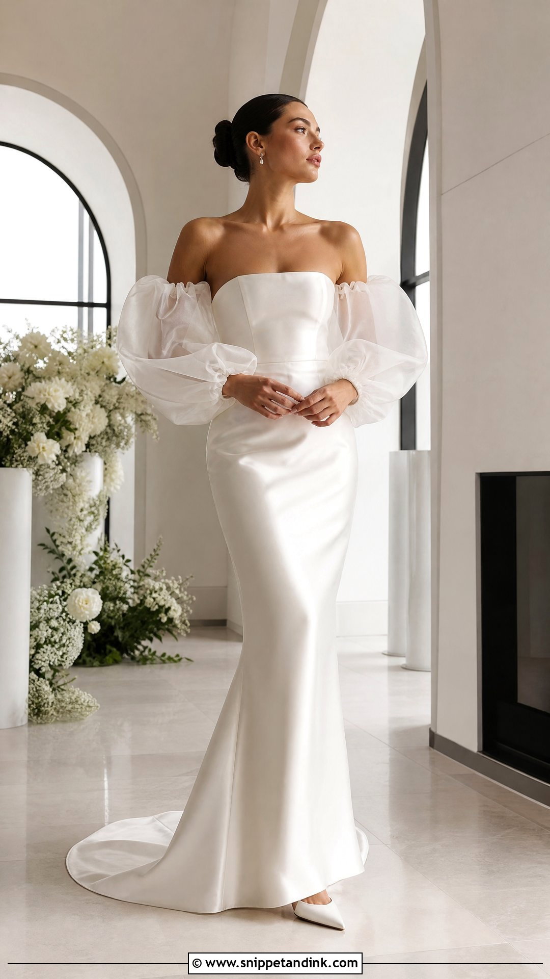 Mid Size Statement Sleeve Wedding Dress - Snippet and Ink - 25 Mid Size Wedding Dress Ideas