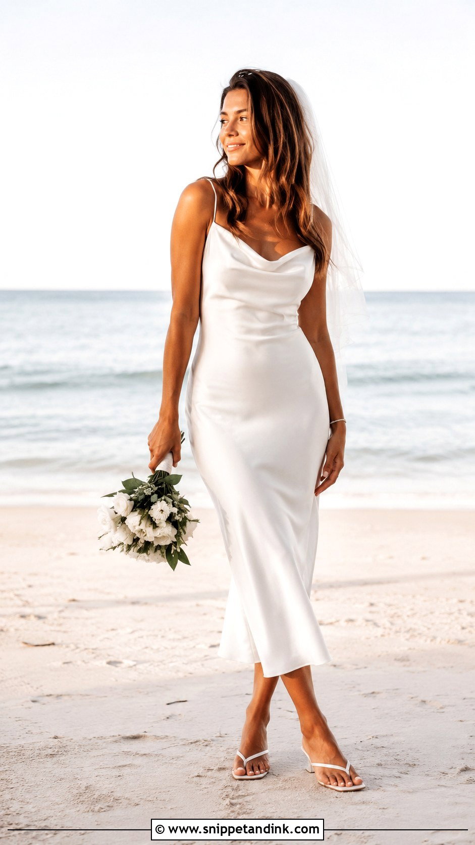 Midi Beach Elopement Dress - Snippet and Ink - 25 Beach Elopement Dress Ideas