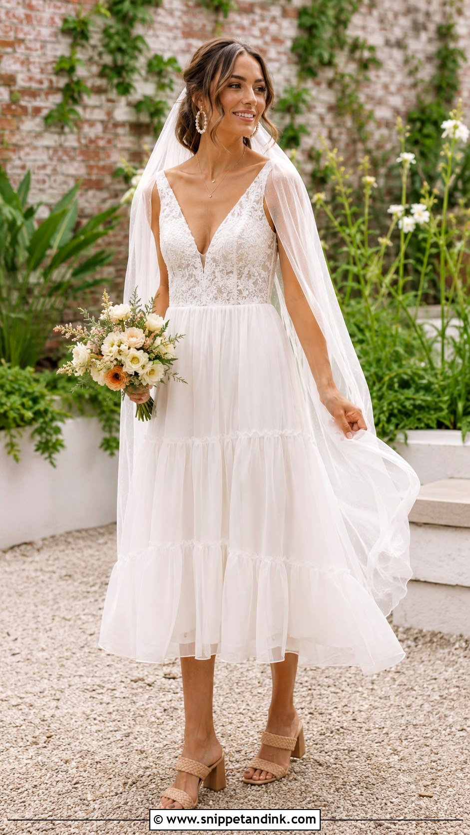 Midi Boho Elopement Dress - Snippet and Ink - 20 Boho Elopement Dress Ideas