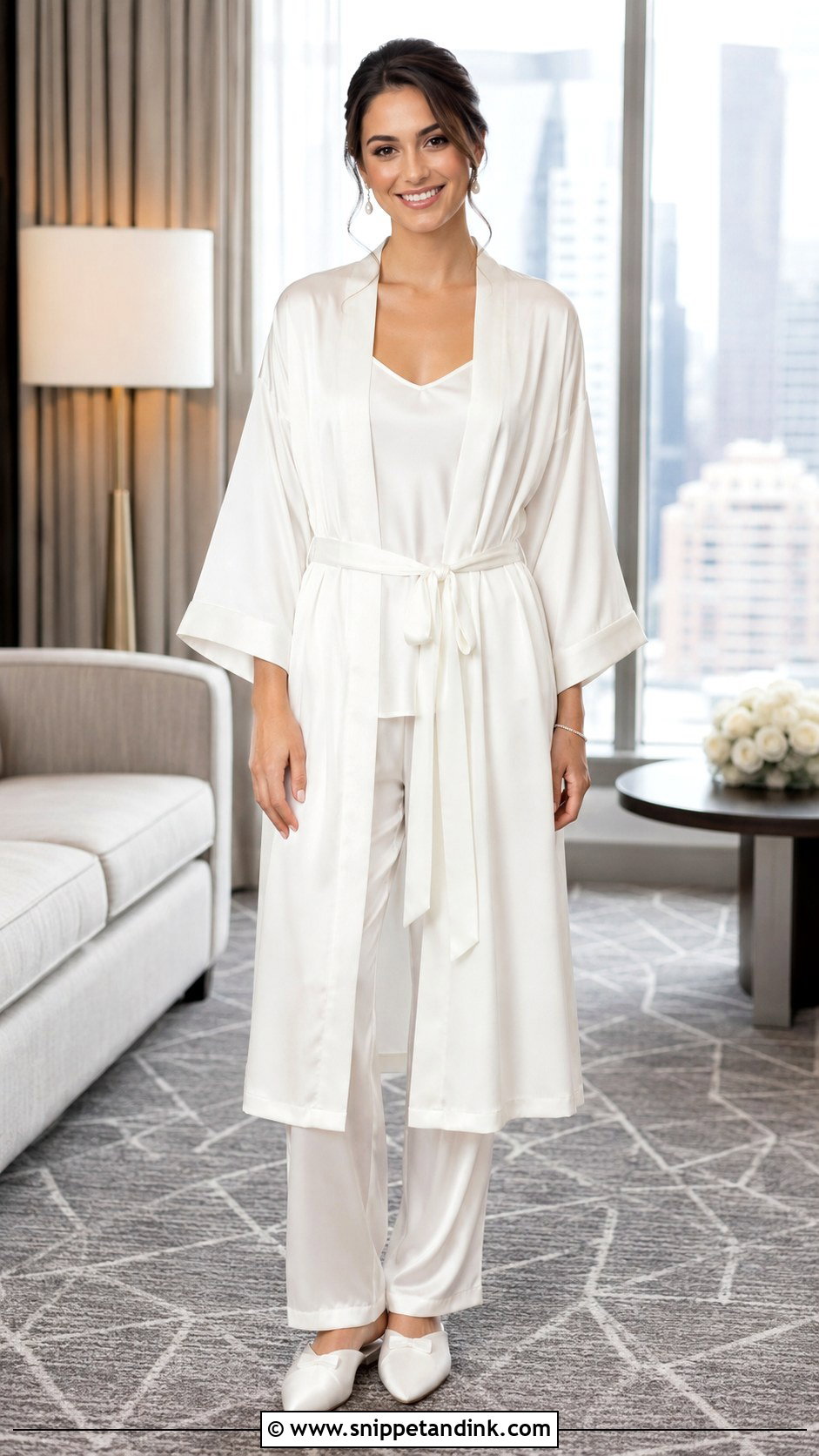 Midi Bridal Kimono Outfit - Snippet and Ink - 20 Bride Kimono Ideas