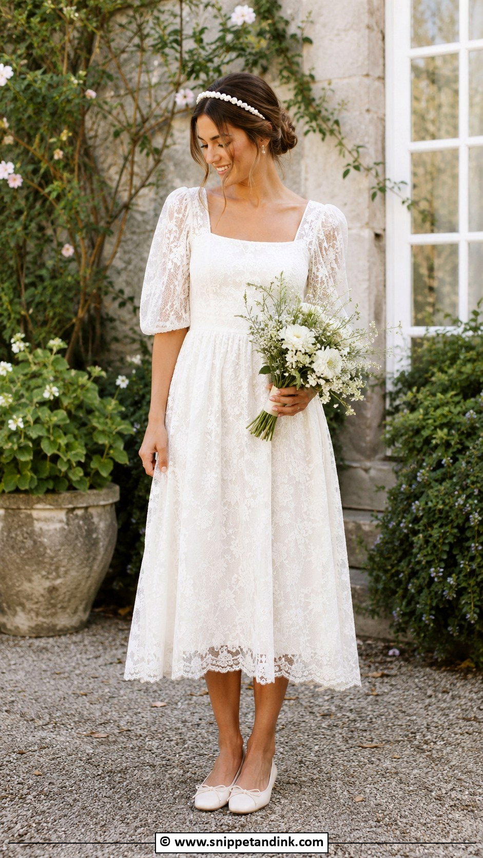 Midi Cottagecore Wedding Dress - Snippet and Ink - 30 Cottagecore Wedding Dress Ideas