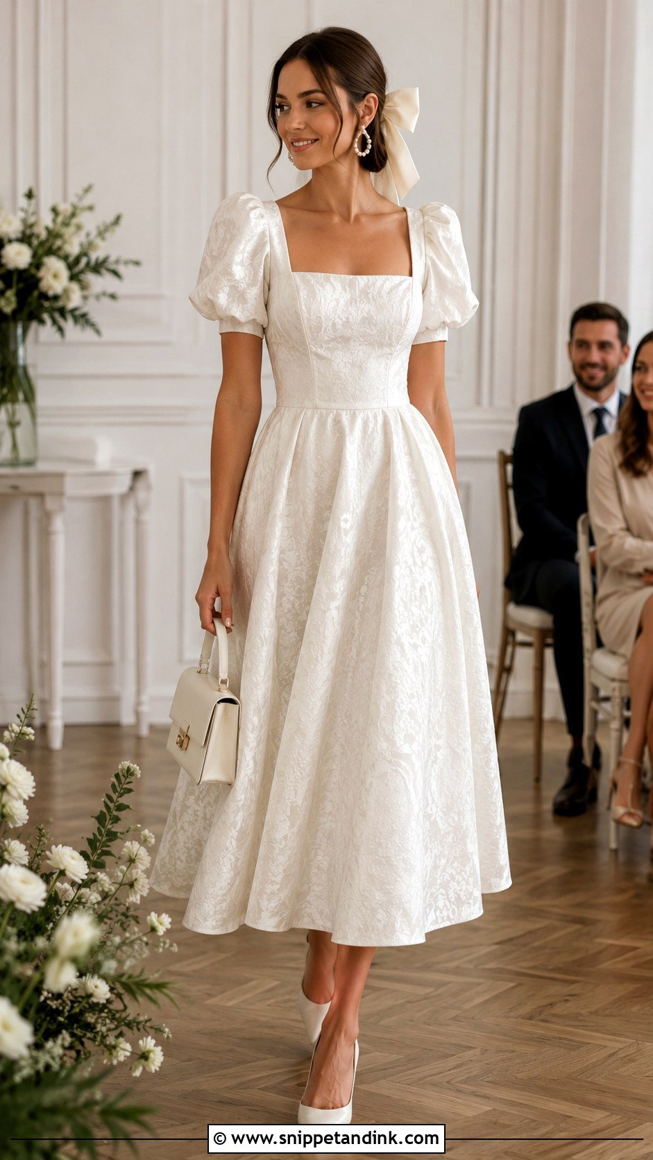 Midi Milkmaid Wedding Dress - Snippet and Ink - 20 Milkmaid Wedding Dress Ideas