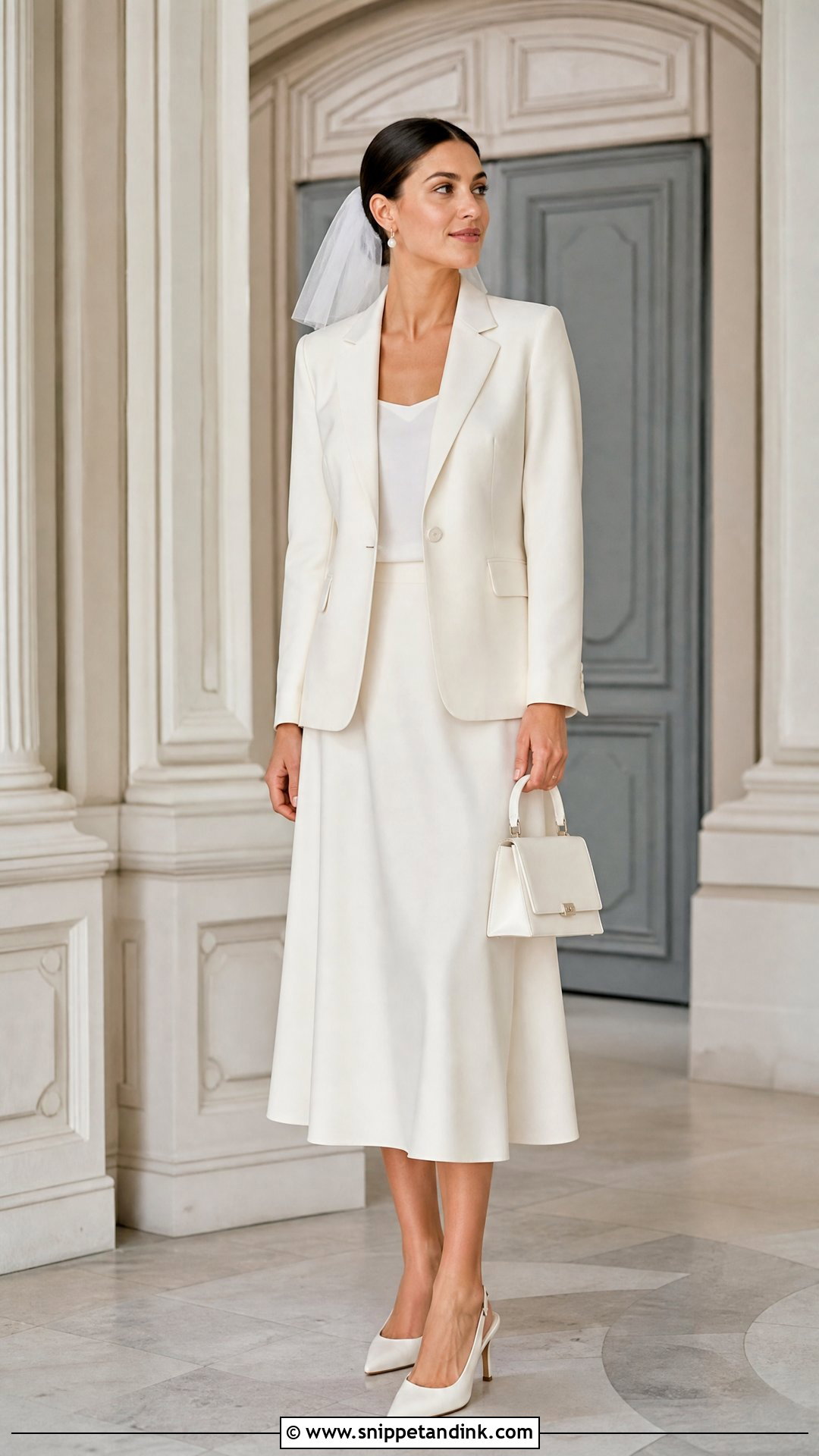 Midi Skirt Bridal Suit - Snippet and Ink - 20 Suits for Bride