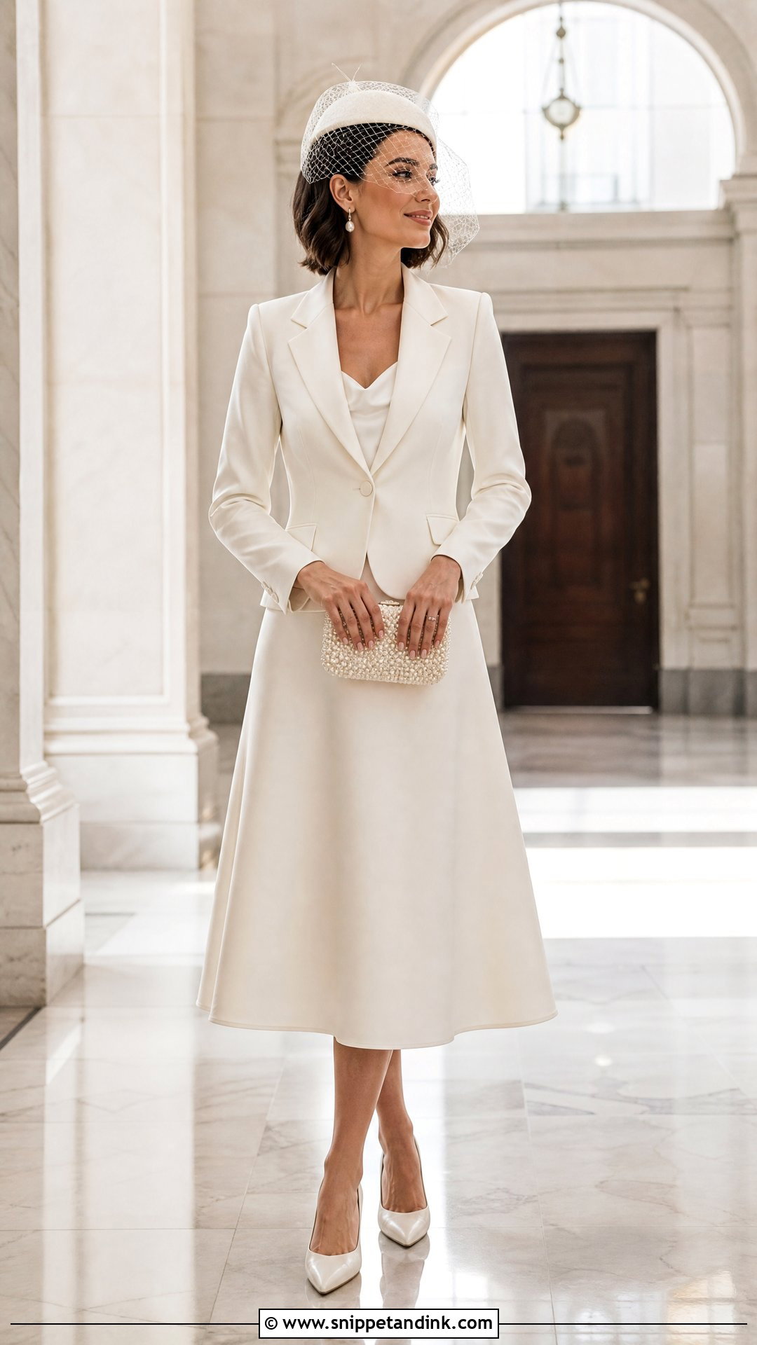 Midi Skirt Wedding Suit - Snippet and Ink - 20 Wedding Suit for Bride Ideas