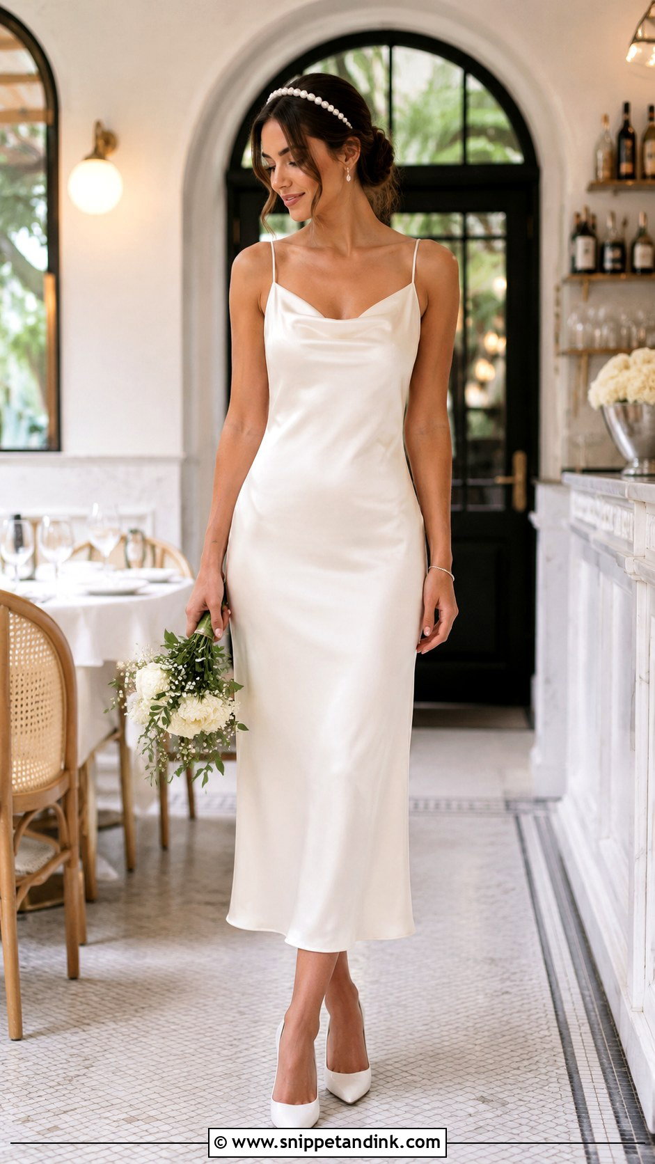 Midi Slip Wedding Dress - Snippet and Ink - 25 Slip Wedding Dress Ideas