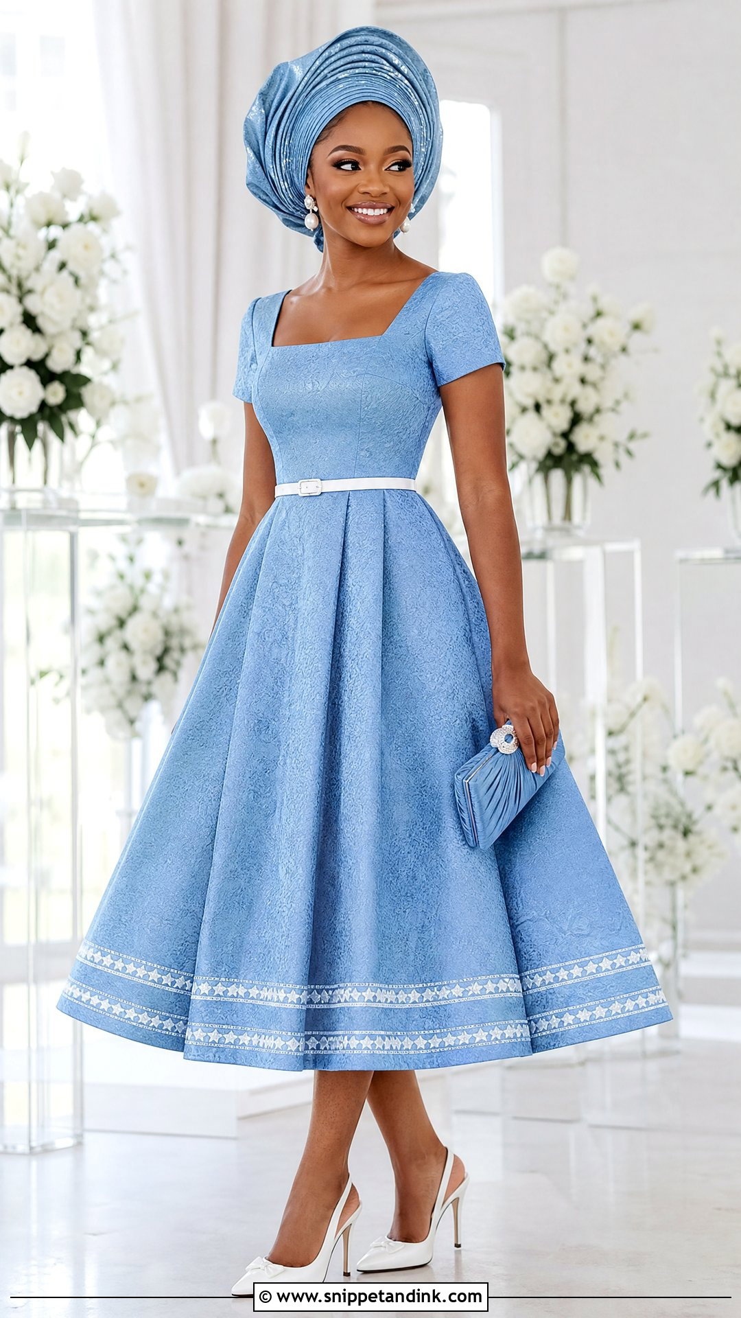 Midi Sotho Wedding Dress With Full Skirt - Snippet and Ink - 20 Sotho Wedding Dress Ideas